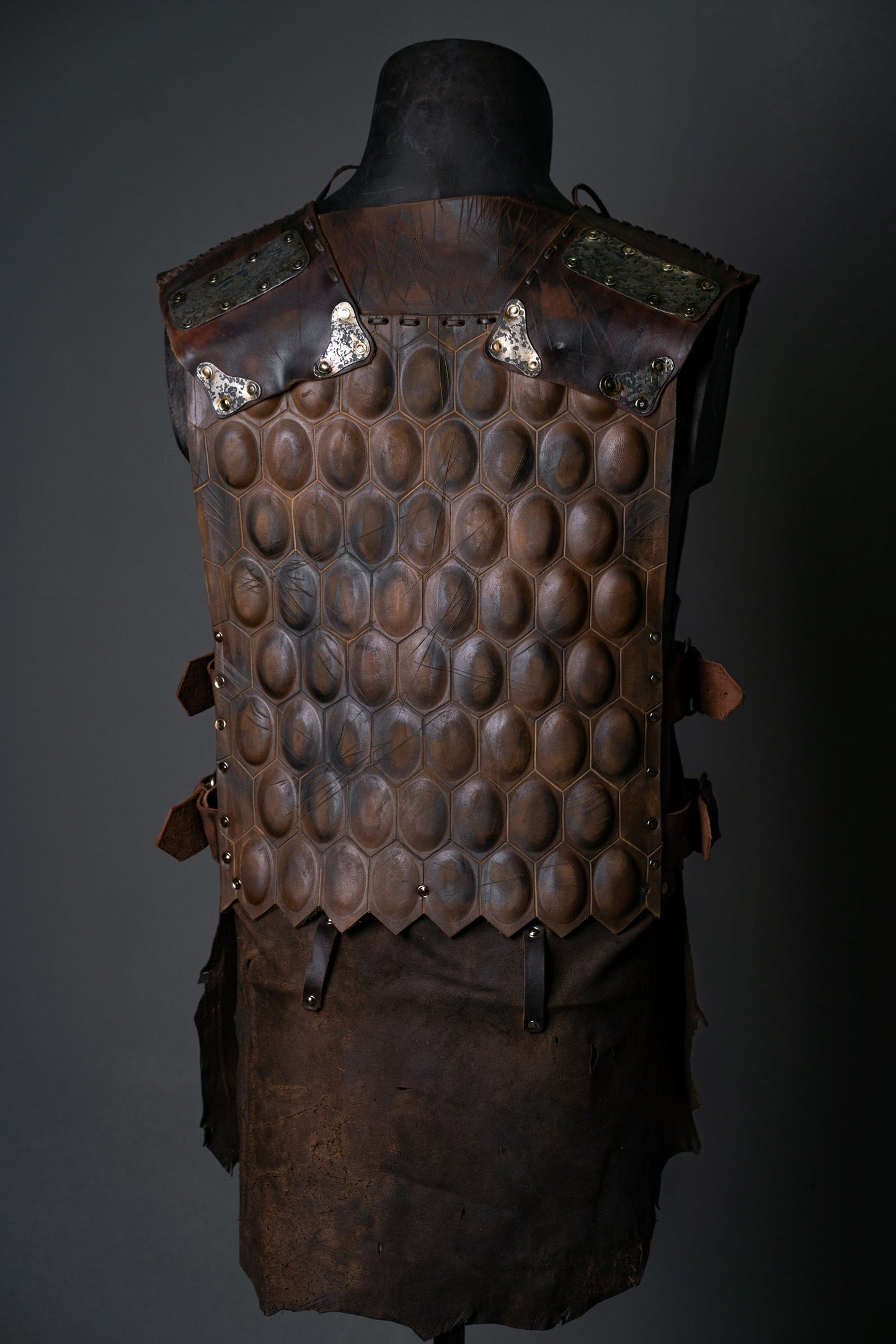 LARP leather cuirass with brass accents - SokolArmory