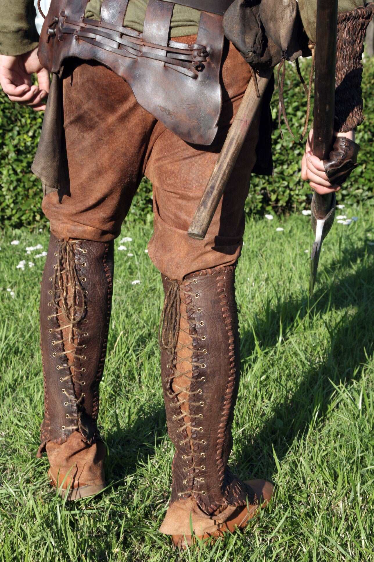 Floki leather shin guards (Vikings) - SokolArmory