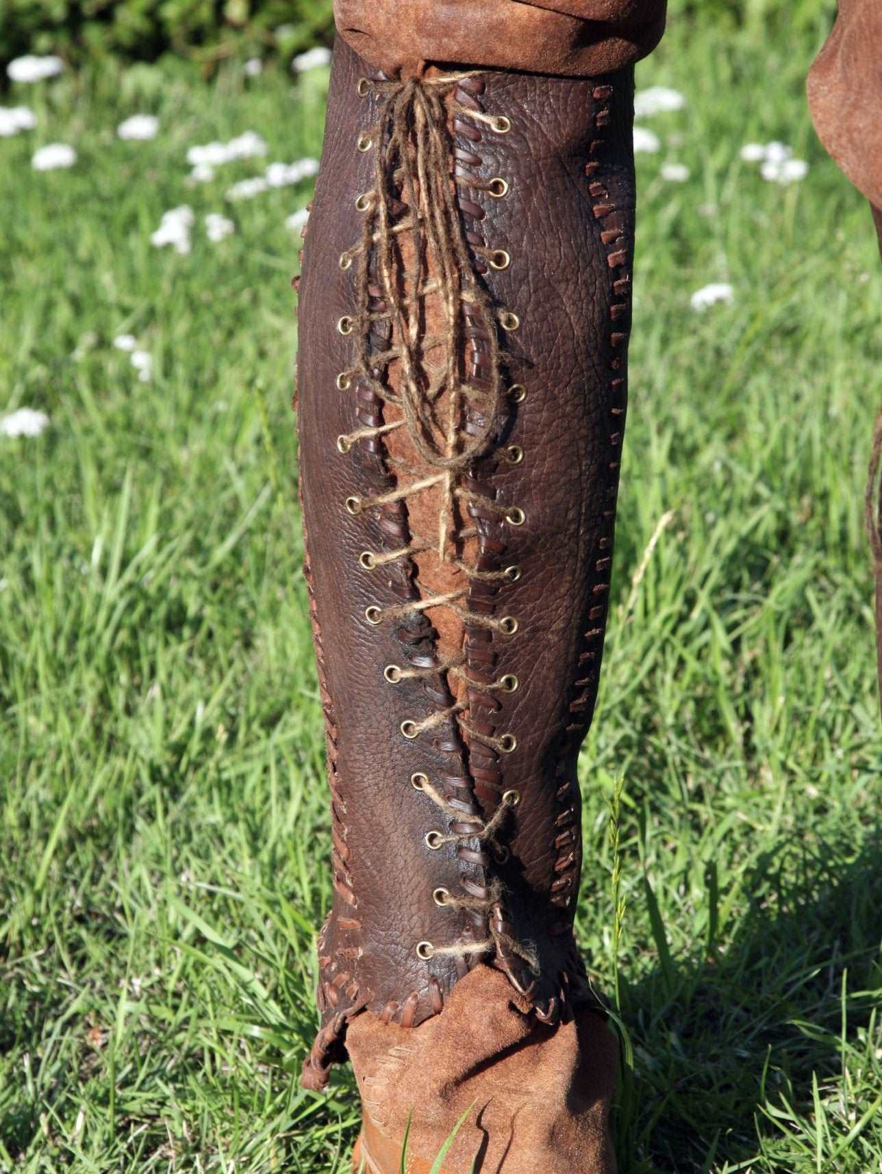 Floki leather shin guards (Vikings) - SokolArmory