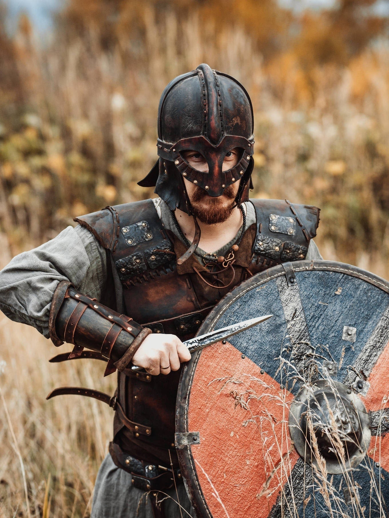Viking vendel leather helmet - SokolArmory