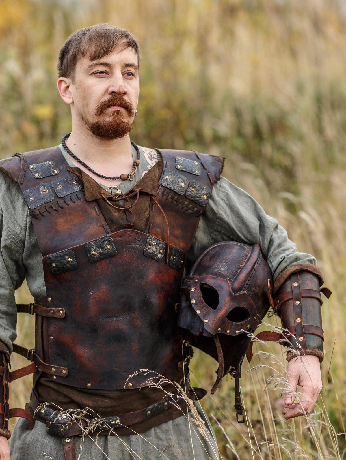 Viking vendel leather helmet - SokolArmory