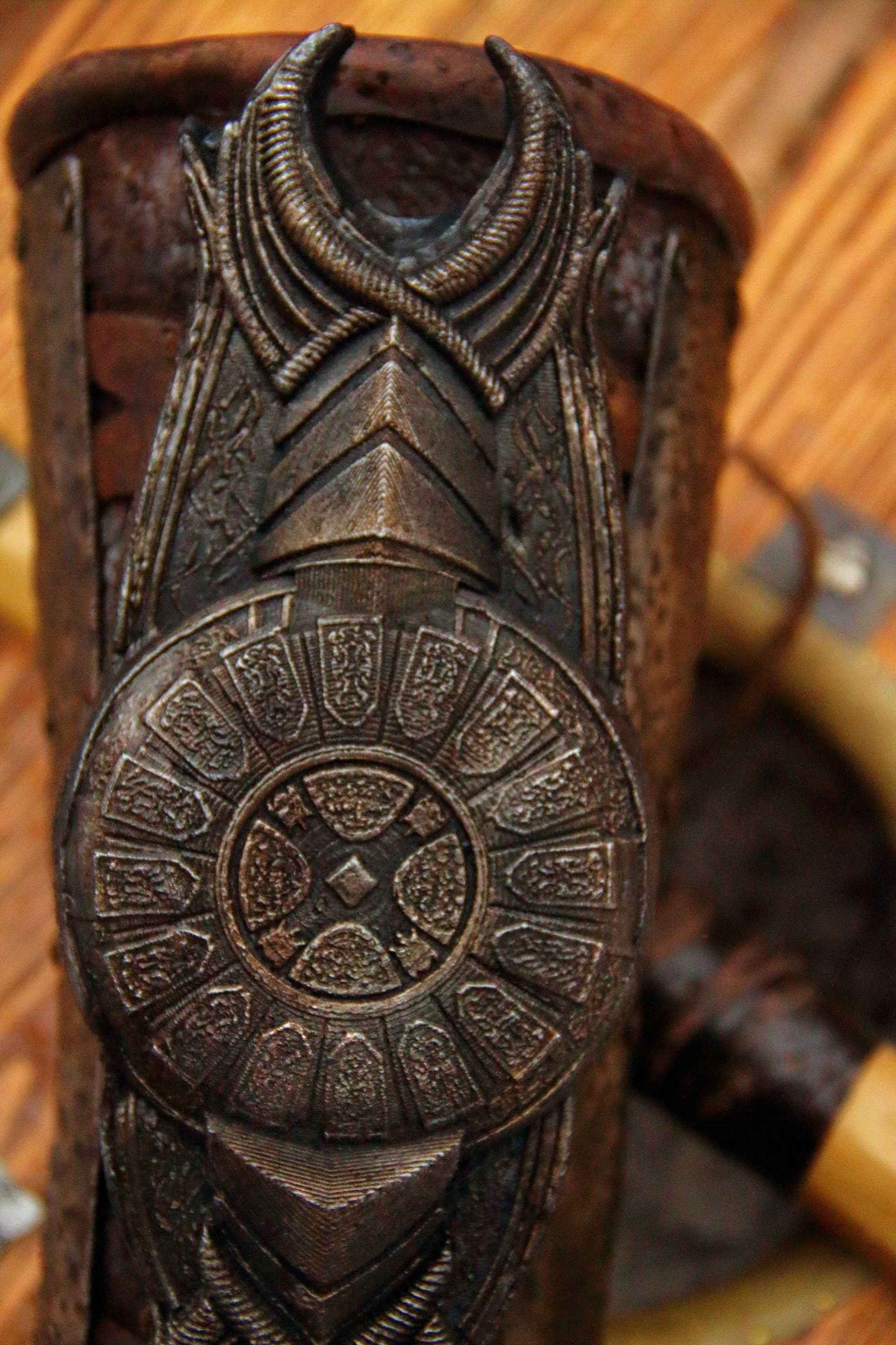 Leather bracer with shild (God of War) - SokolArmory