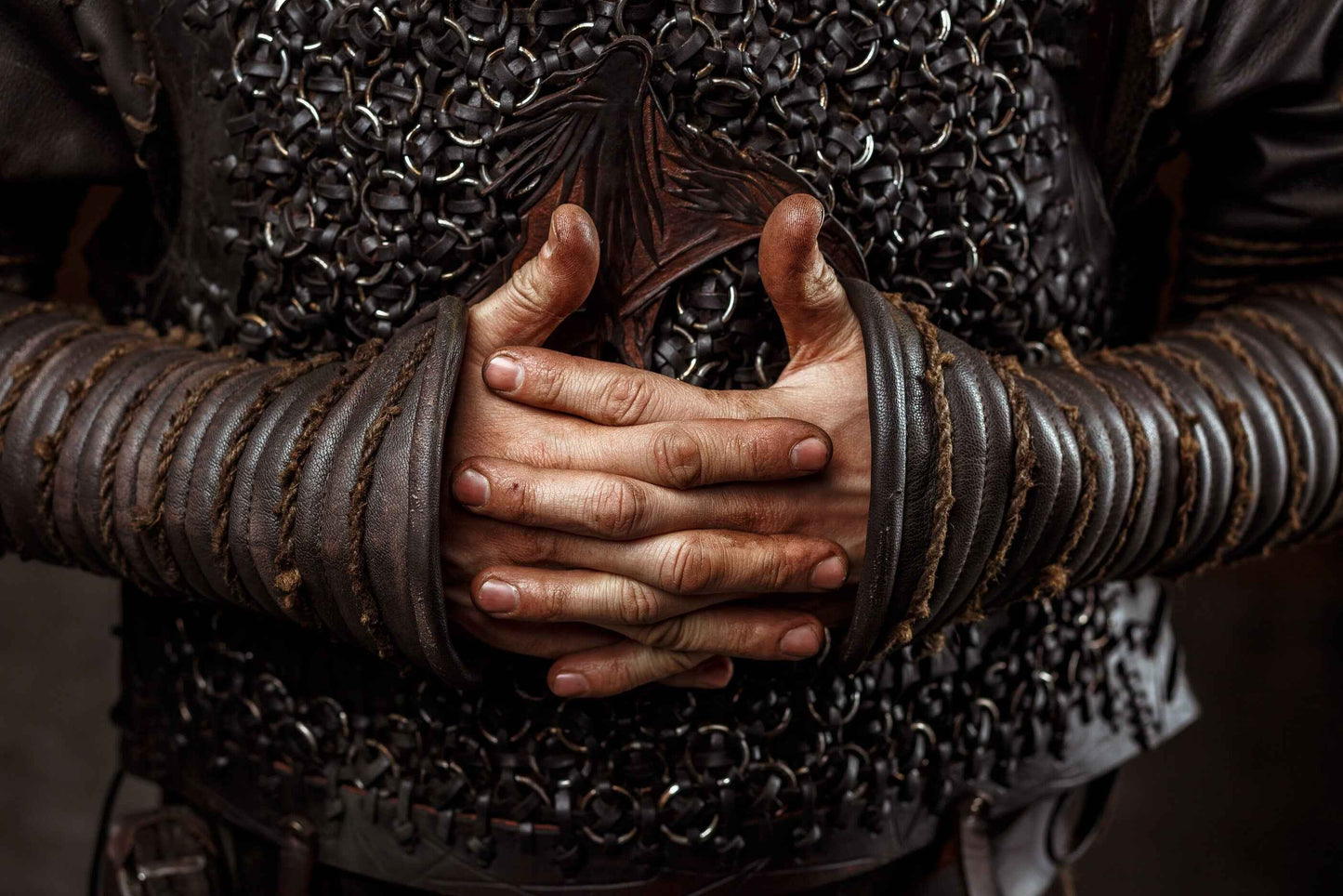 Ragnar medieval leather bracers (Vikings s2) - SokolArmory
