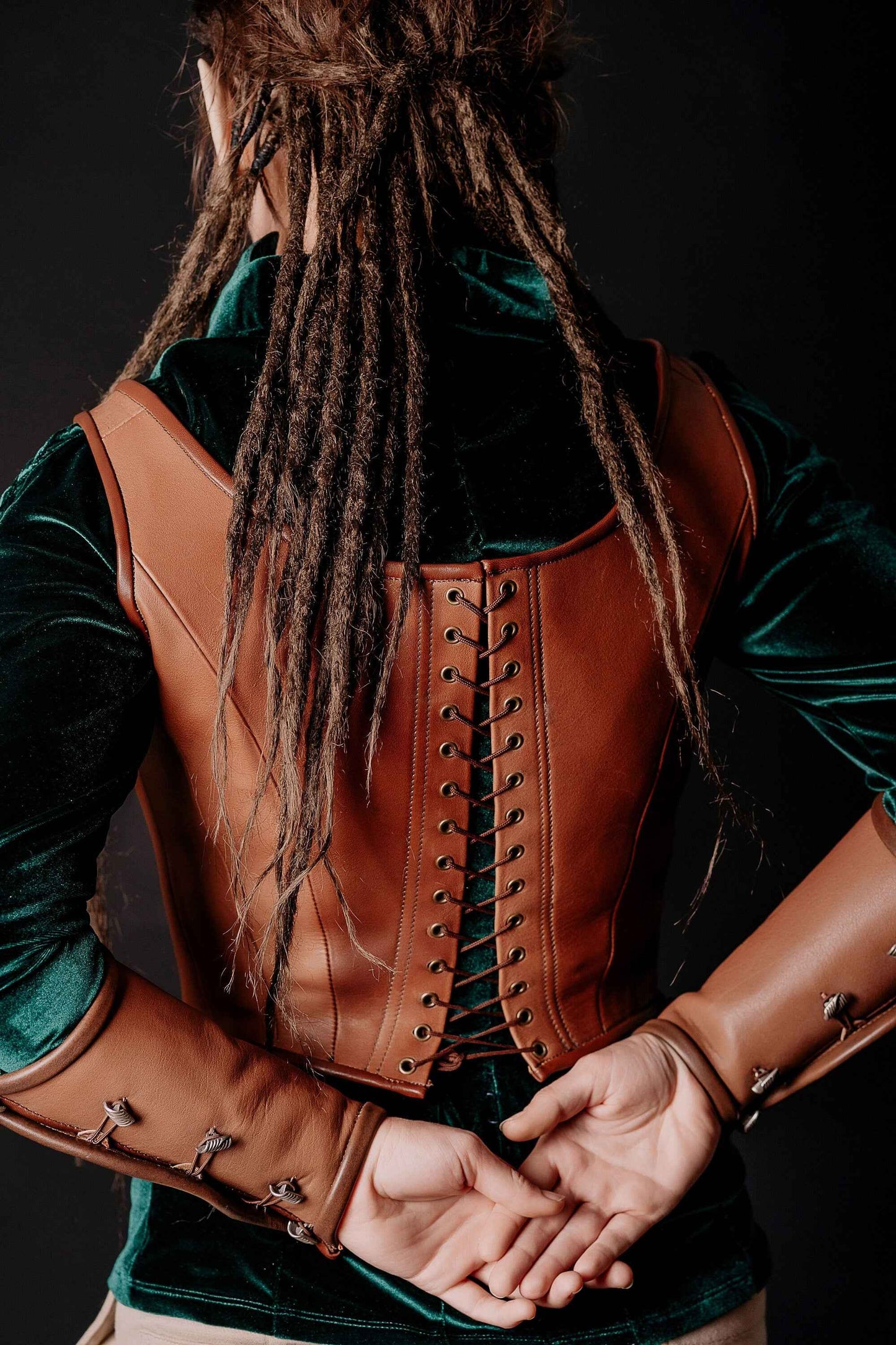 Tauriel corset; The Hobbit elven LARP leather vest; - SokolArmory