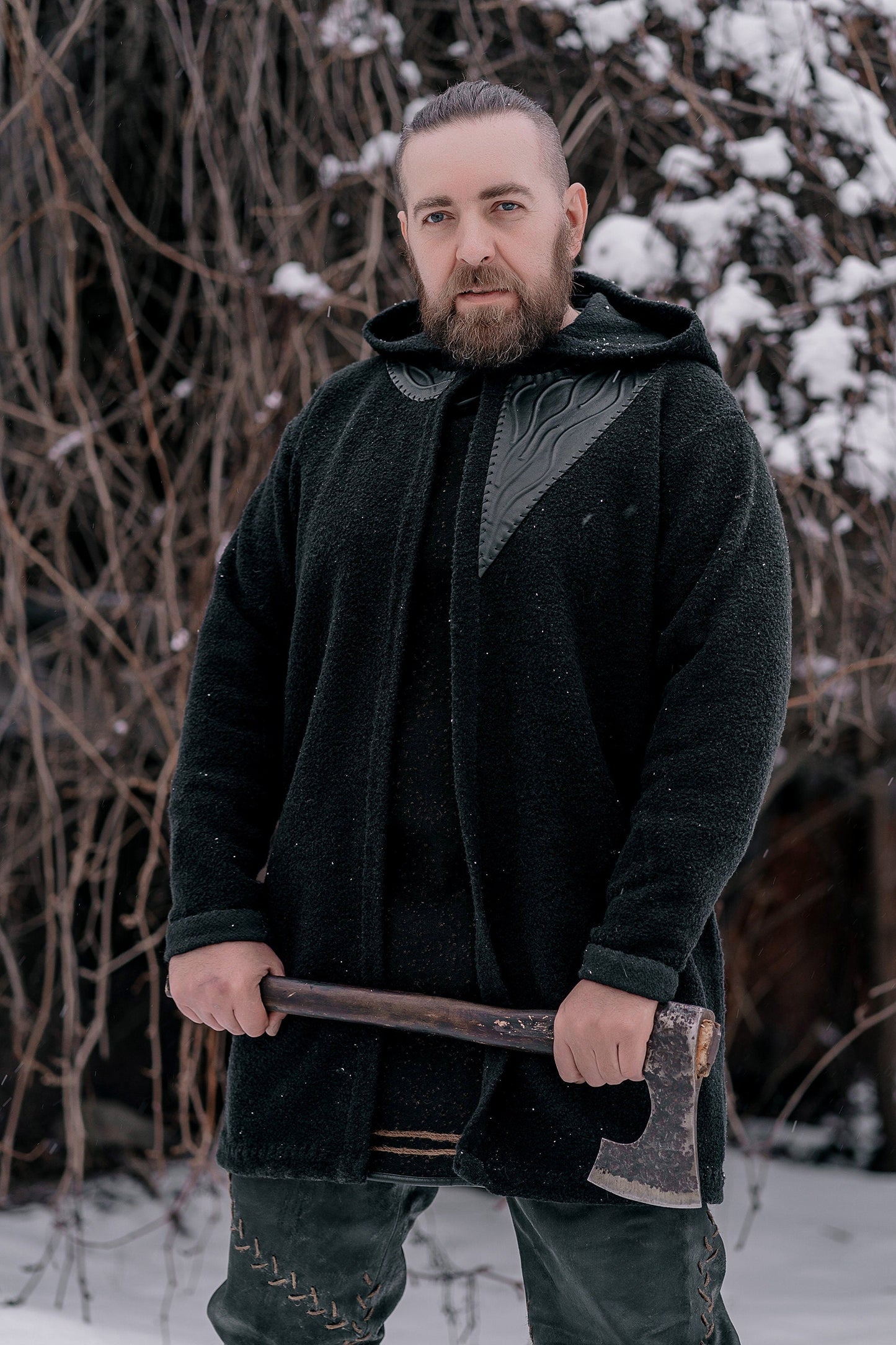 Ragnar wool jacket with hood (Vikings) - SokolArmory