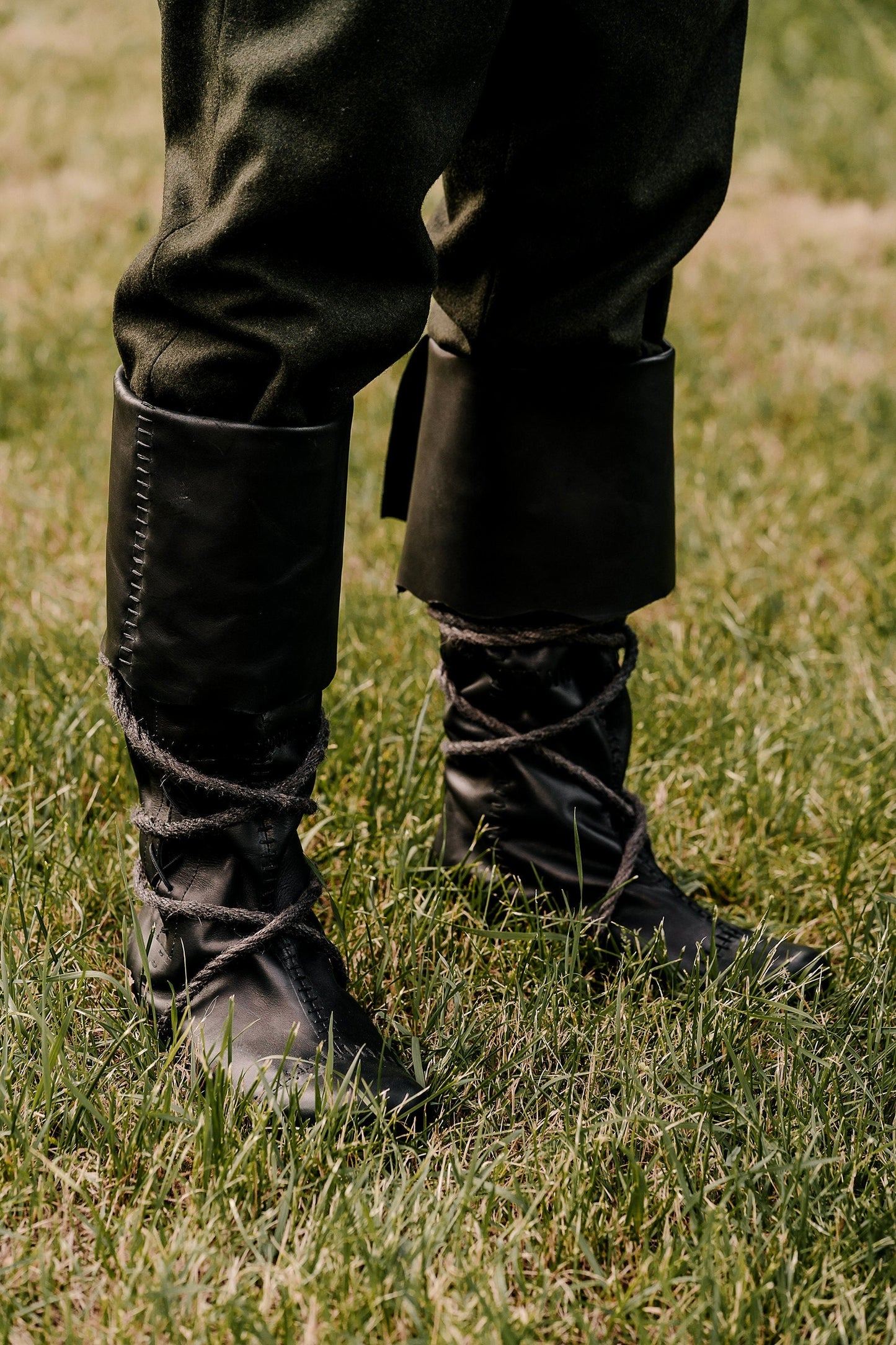 Medieval high boots with ties - SokolArmory