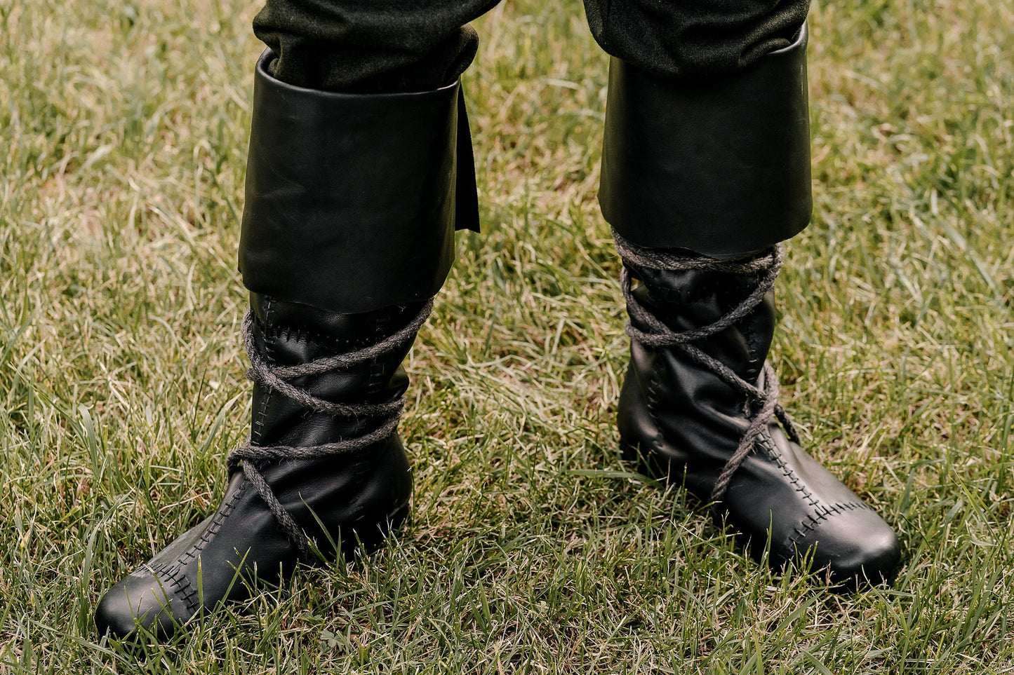 Medieval high boots with ties - SokolArmory