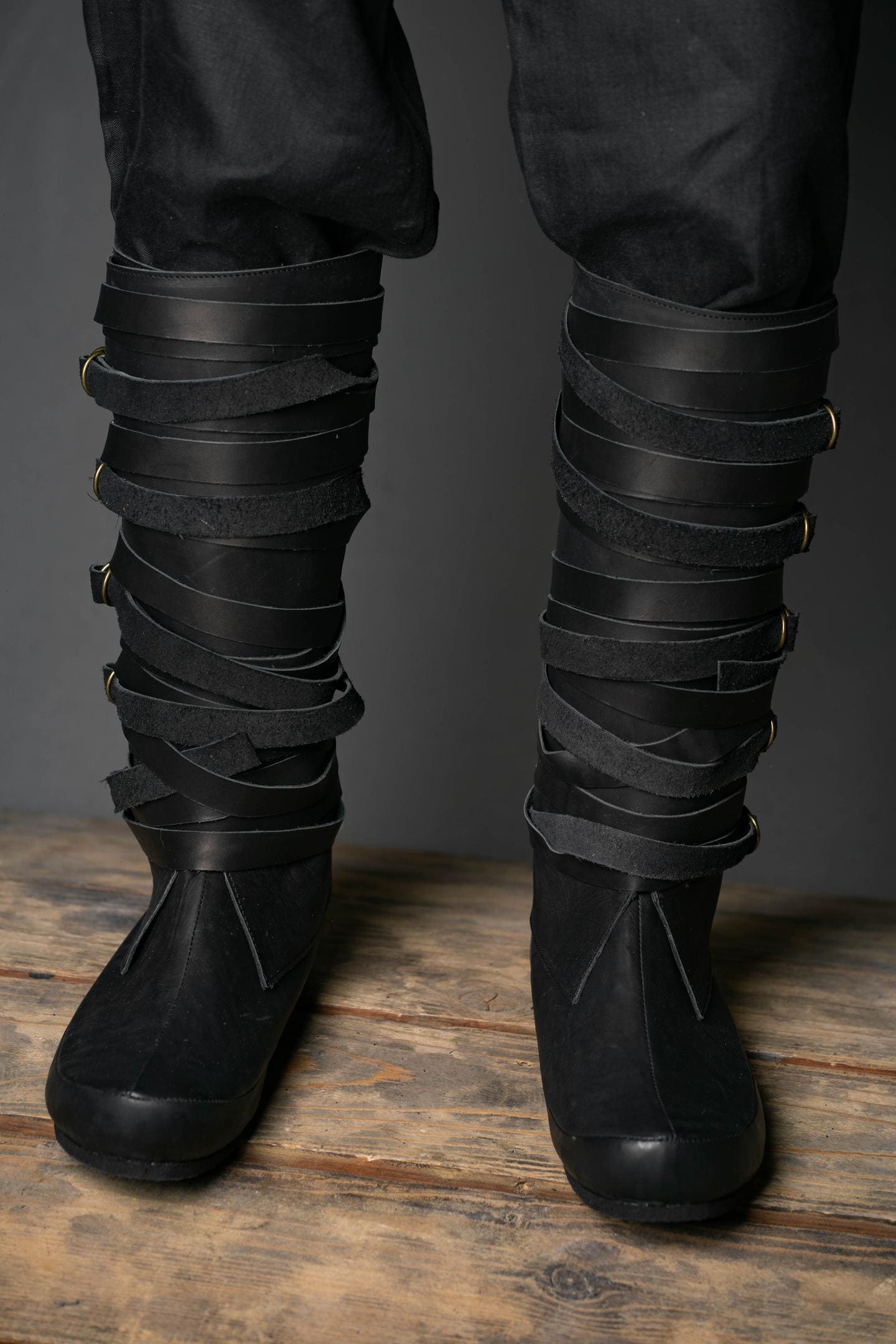 Black High Leather Boots "Assassin" - SokolArmory