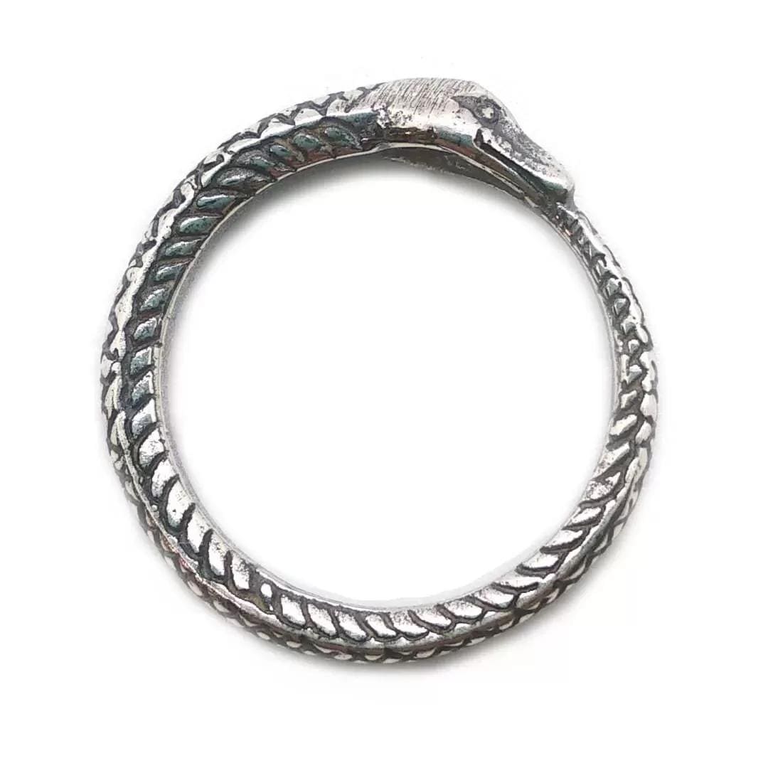 Ouroboros Snake Silver Ring - SokolArmory