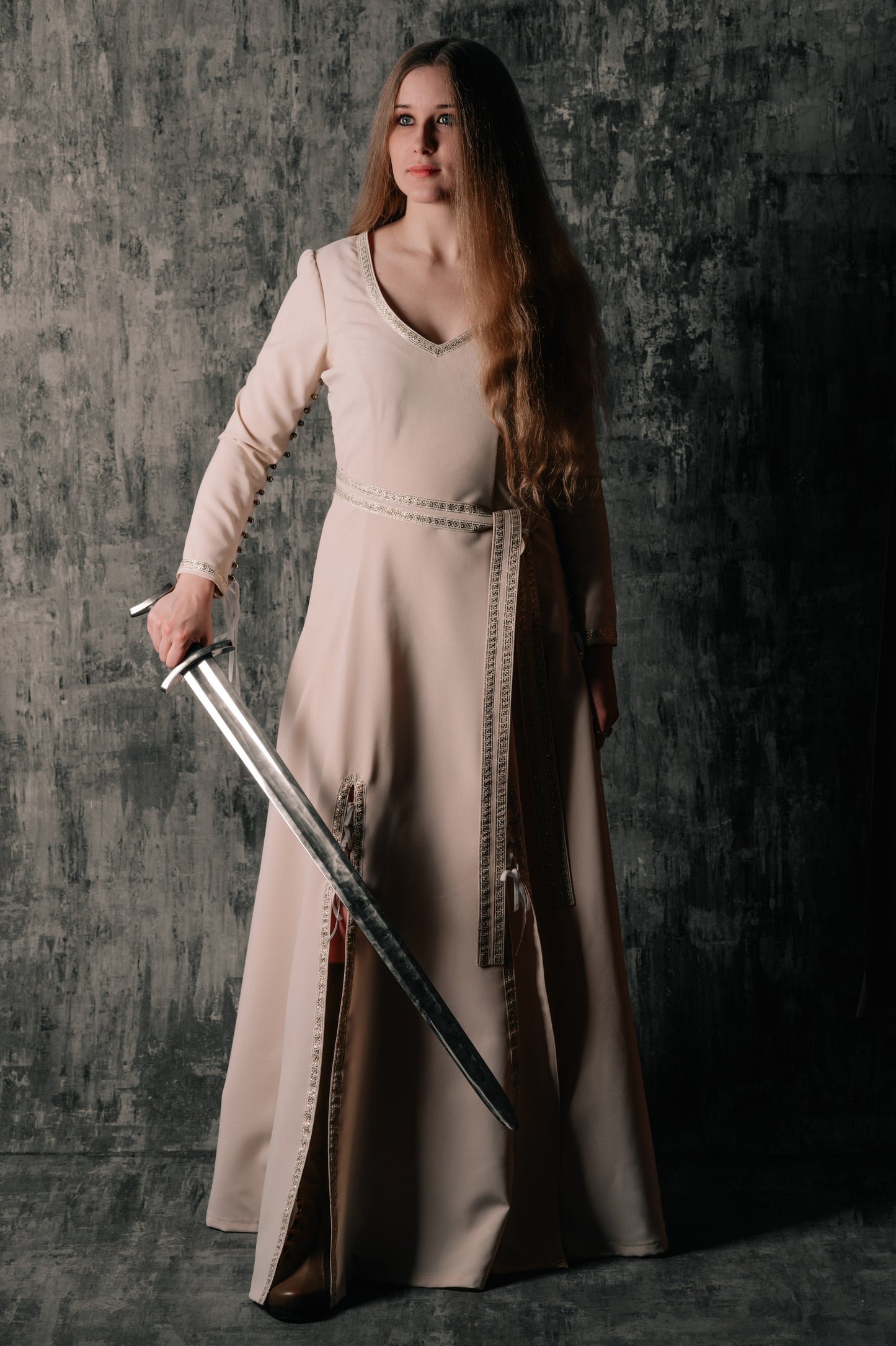 Elegant Lace-Up Violet Dress - SokolArmory