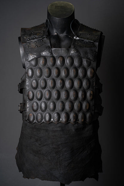 LARP leather cuirass with brass accents - SokolArmory