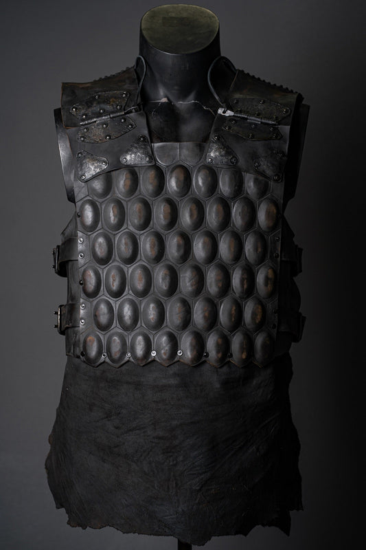 LARP leather cuirass with brass accents - SokolArmory