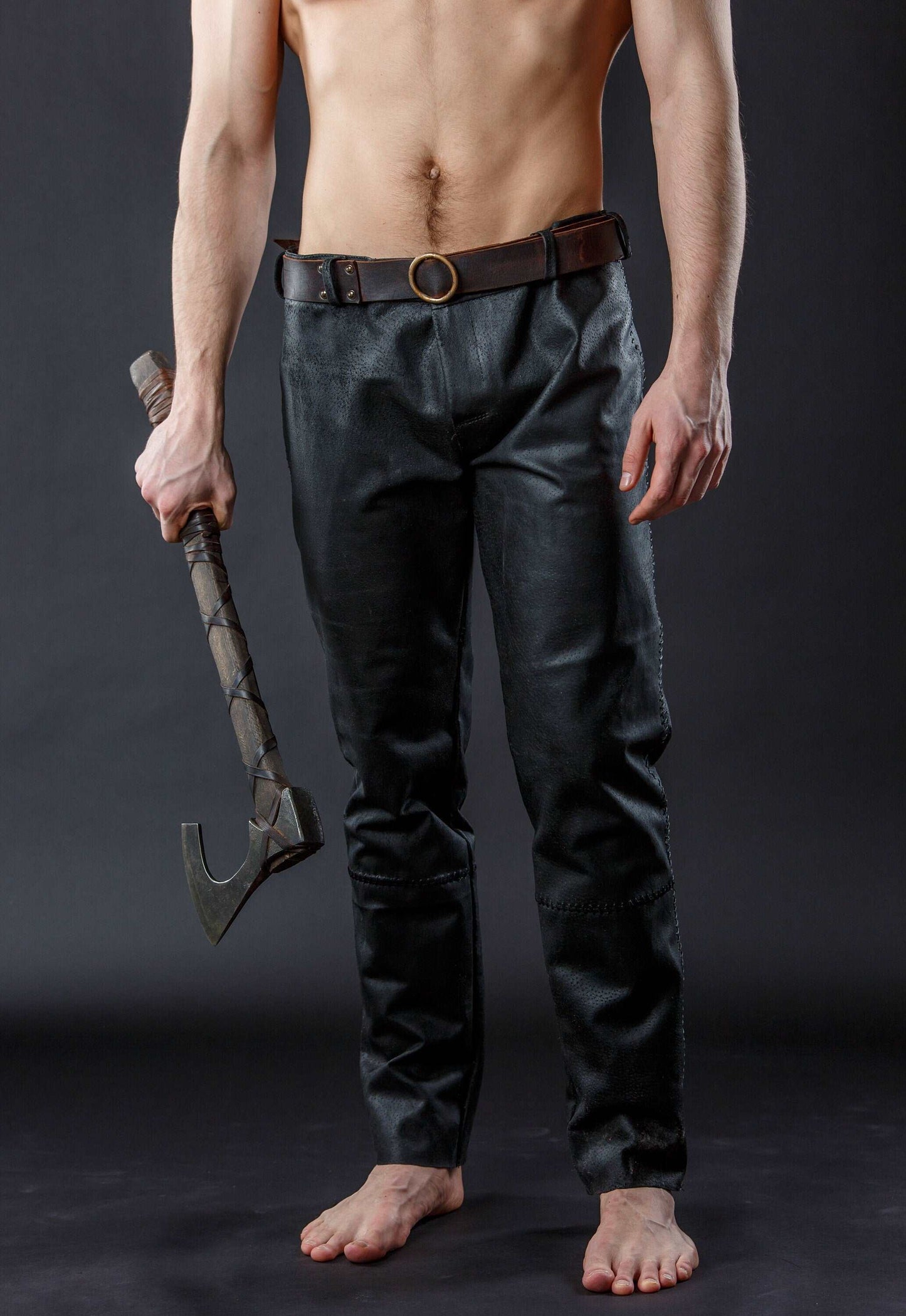 Black pirate trousers; viking larp pants - SokolArmory