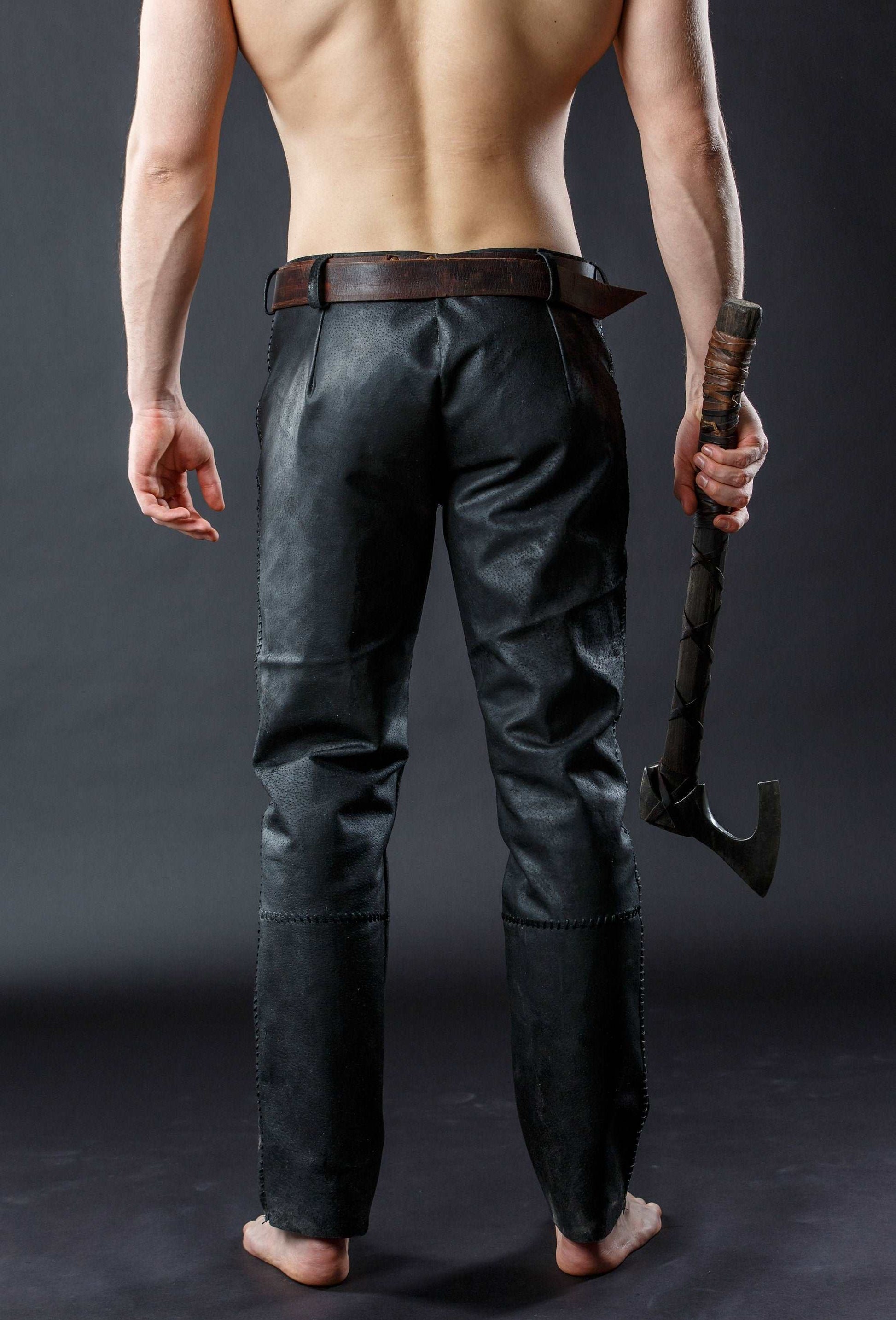 Black pirate trousers; viking larp pants - SokolArmory