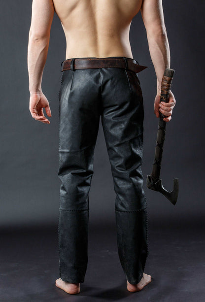 Black pirate trousers; viking larp pants - SokolArmory