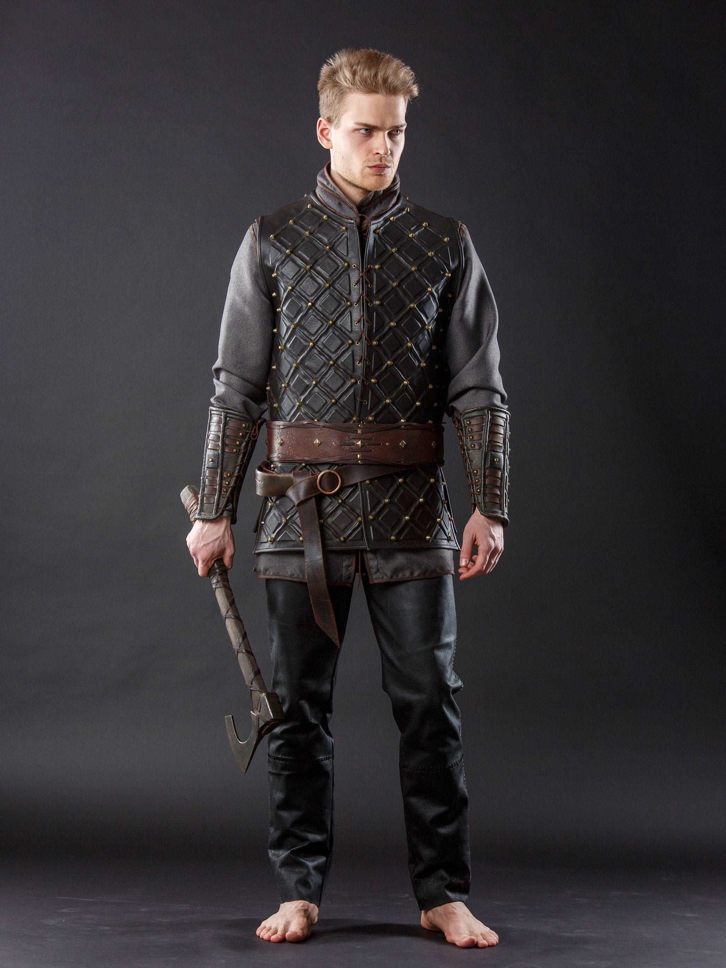 Black pirate trousers; viking larp pants - SokolArmory