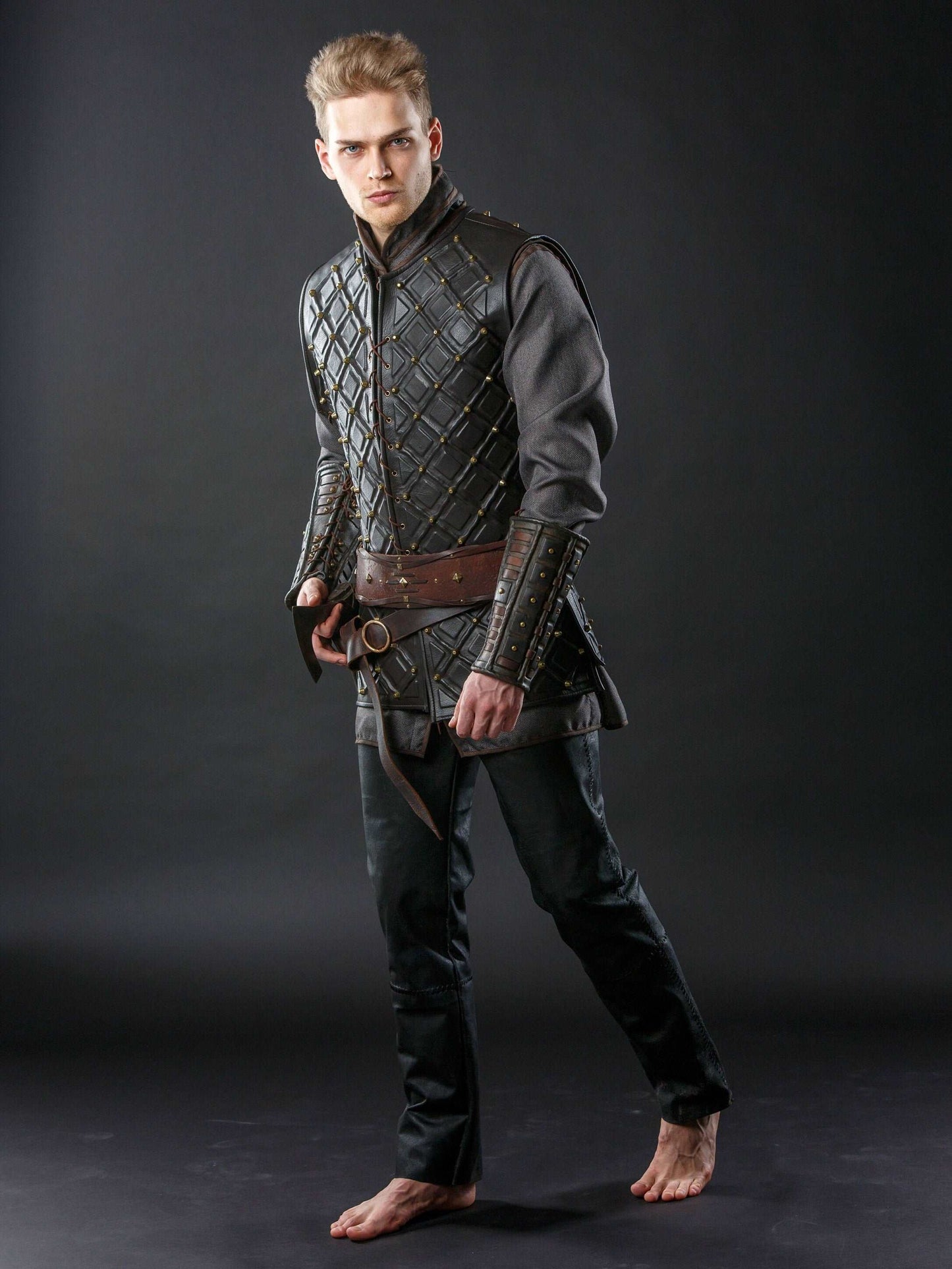 Black pirate trousers; viking larp pants - SokolArmory