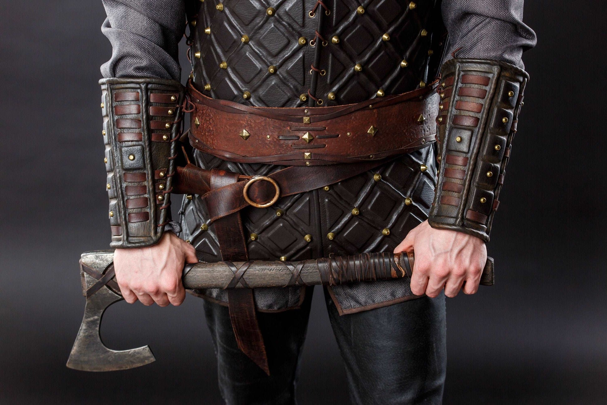 Bjorn leather wide belt - SokolArmory