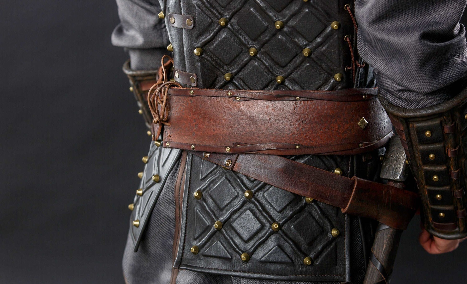 Bjorn leather wide belt - SokolArmory