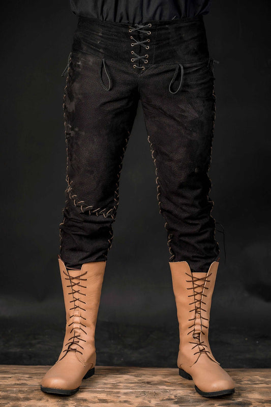 Beige high leather boots - SokolArmory