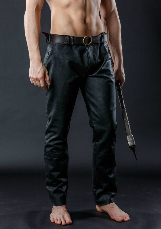 Black pirate trousers; viking larp pants - SokolArmory