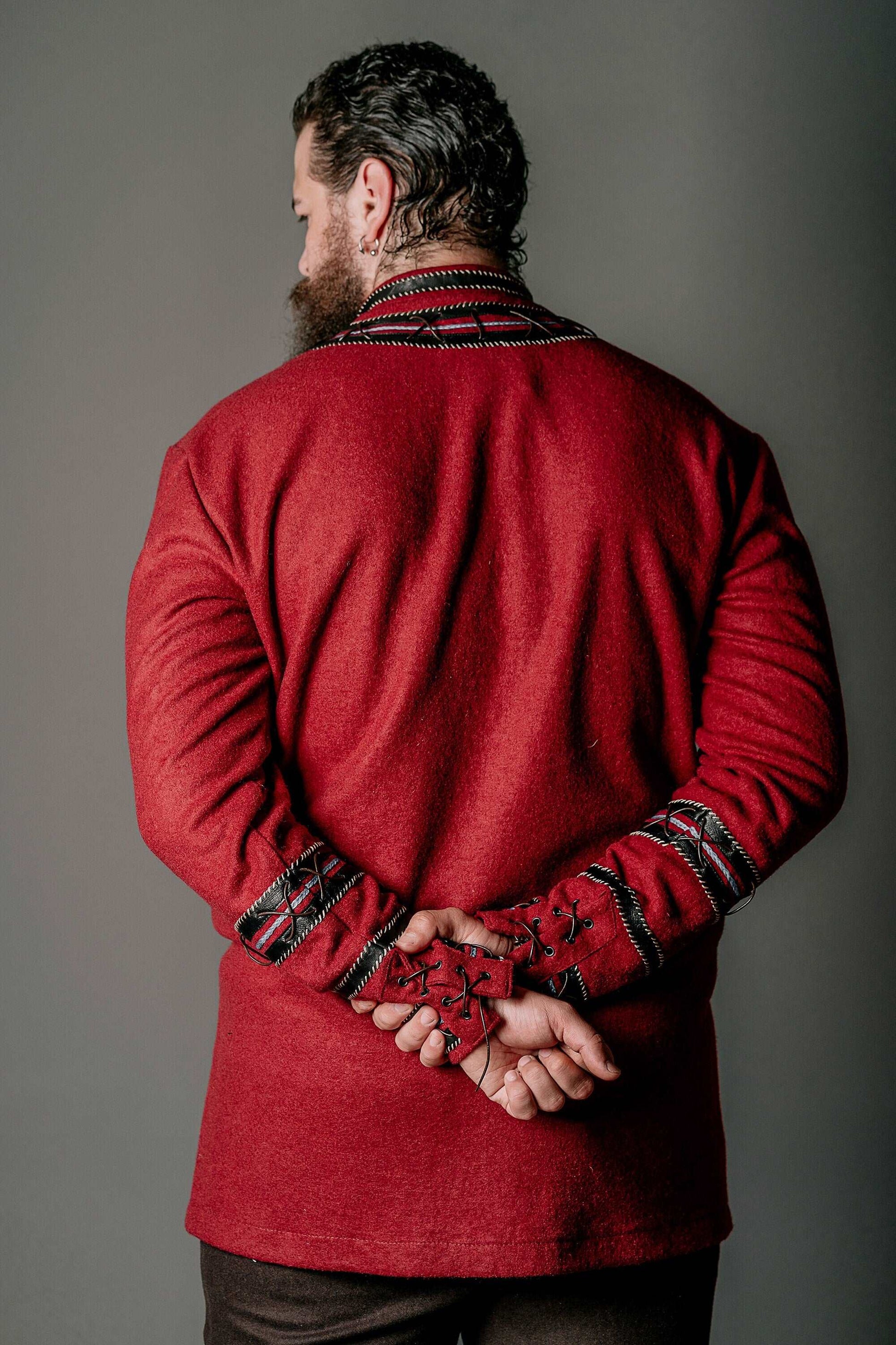 Harald red wool tunic (Vikings) - SokolArmory