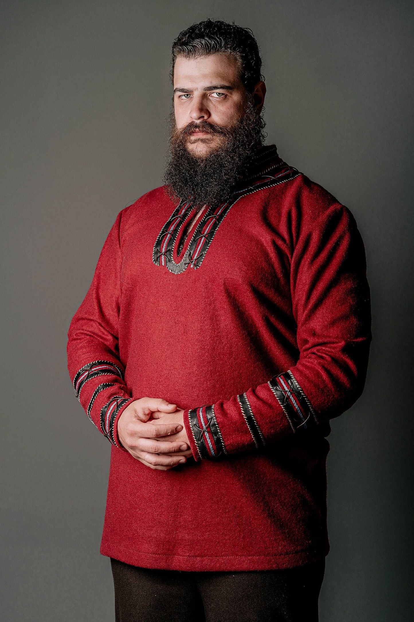 Harald red wool tunic (Vikings) - SokolArmory
