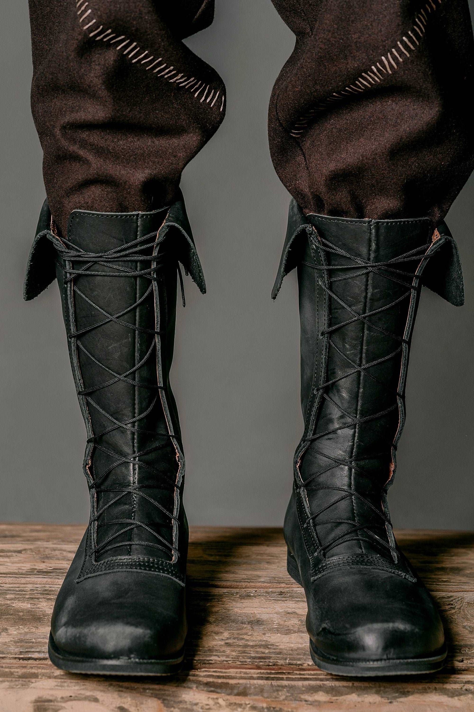 Charles Vane leather high boots (black sails) - SokolArmory