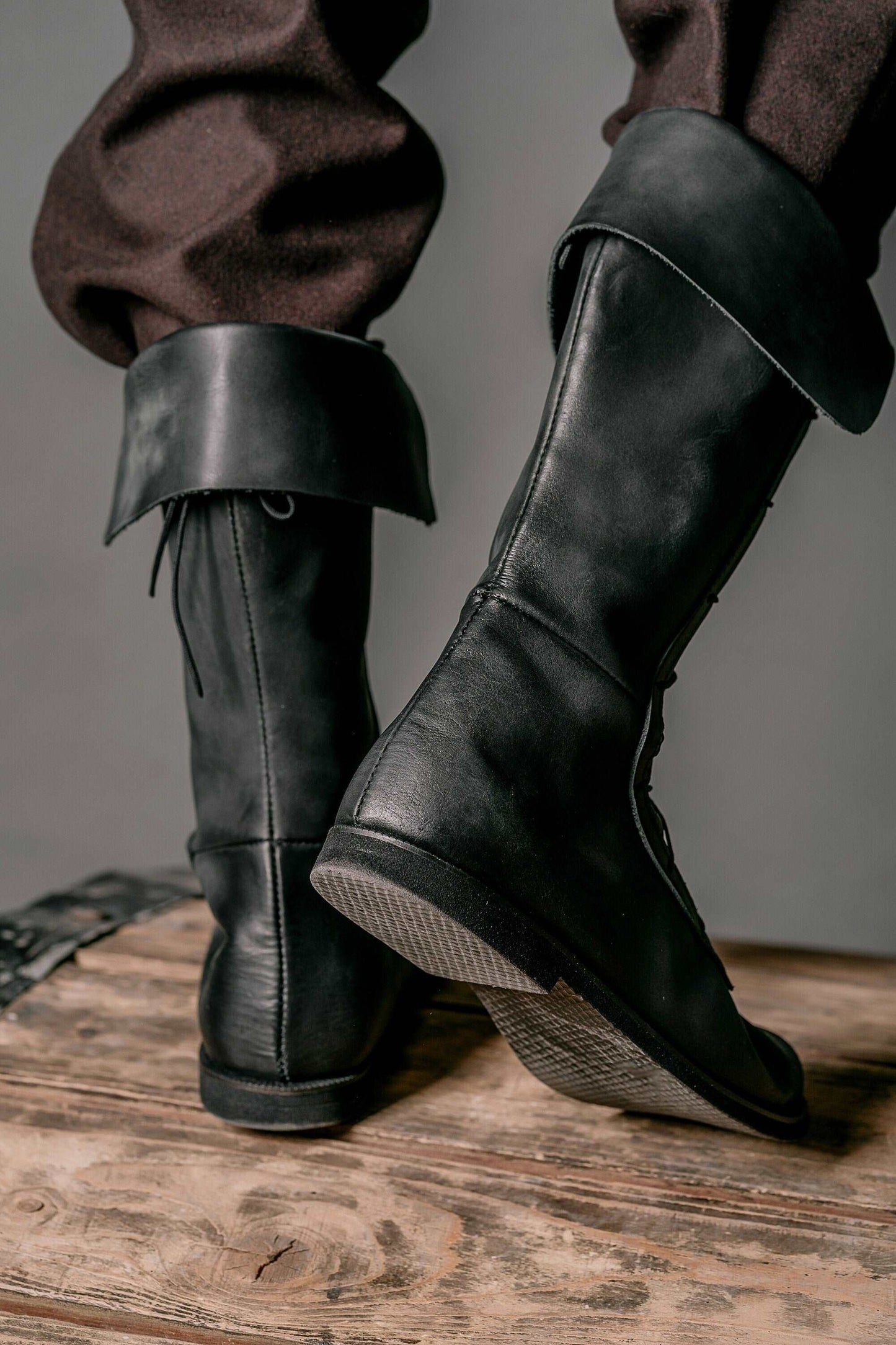 Charles Vane leather high boots (black sails) - SokolArmory