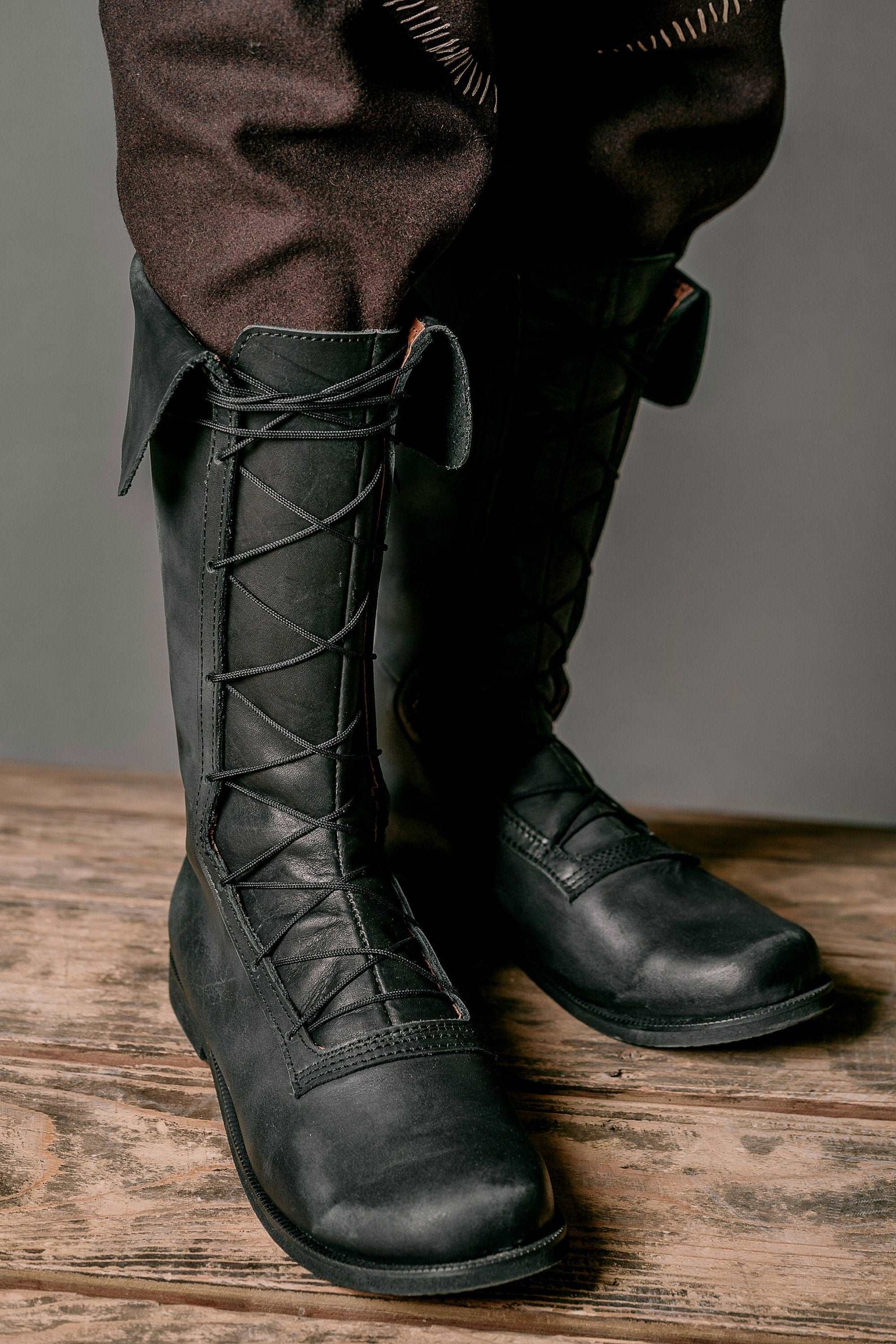 Charles Vane leather high boots (black sails) - SokolArmory