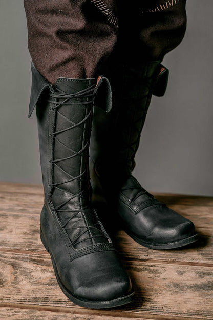 Charles Vane leather high boots (black sails) - SokolArmory