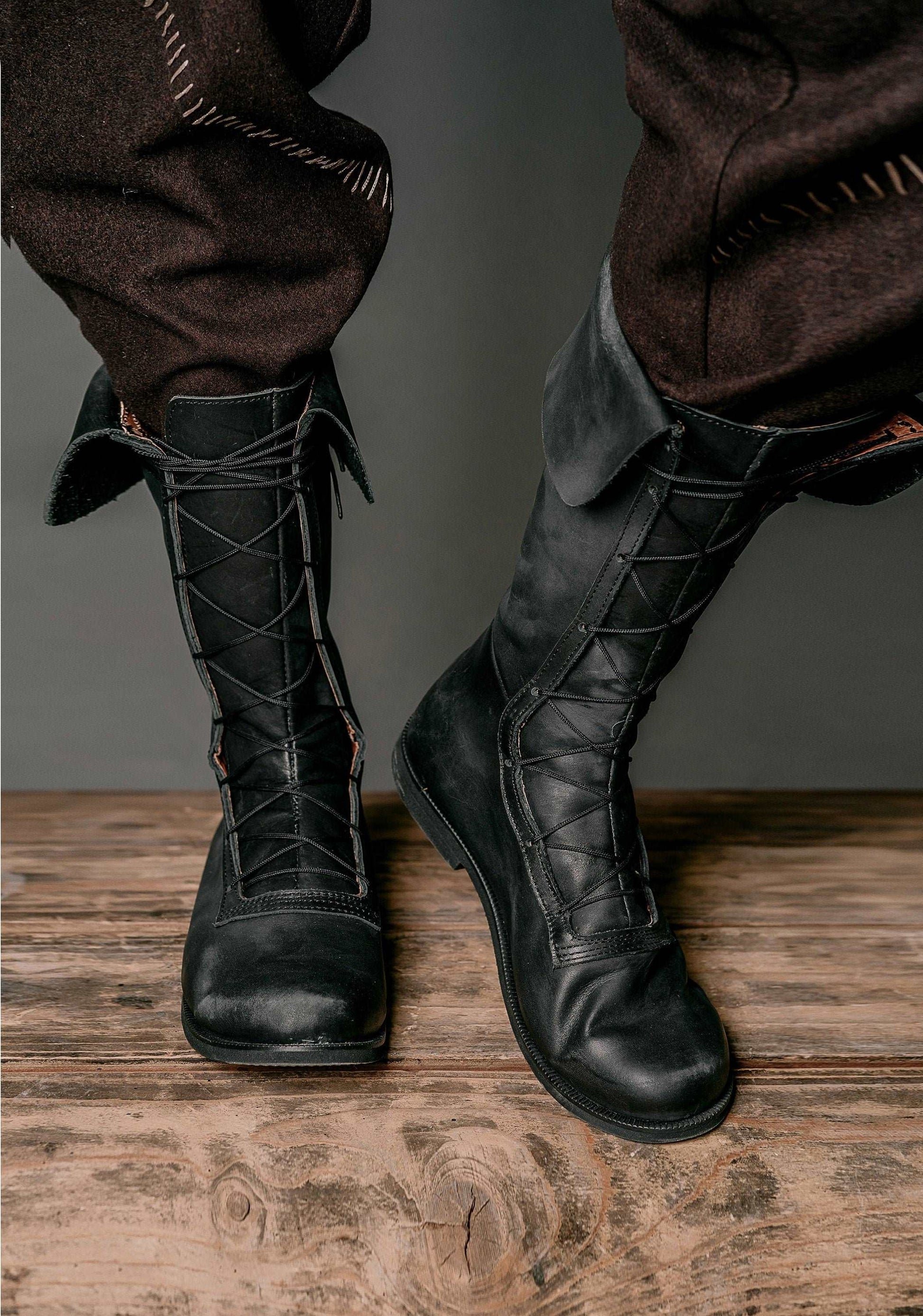Charles Vane leather high boots (black sails) - SokolArmory