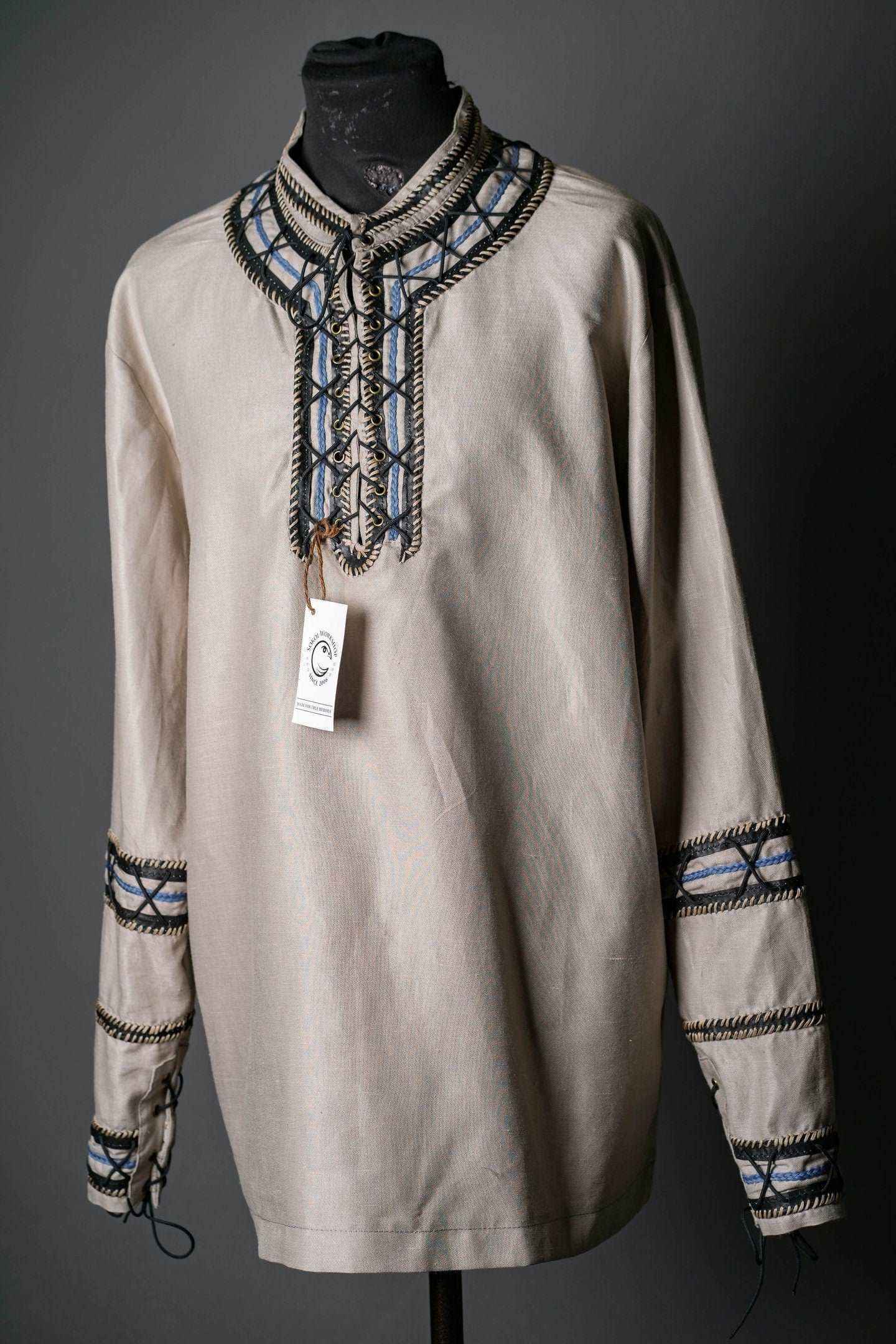 Haraldr white wool tunic (Vikings) - SokolArmory