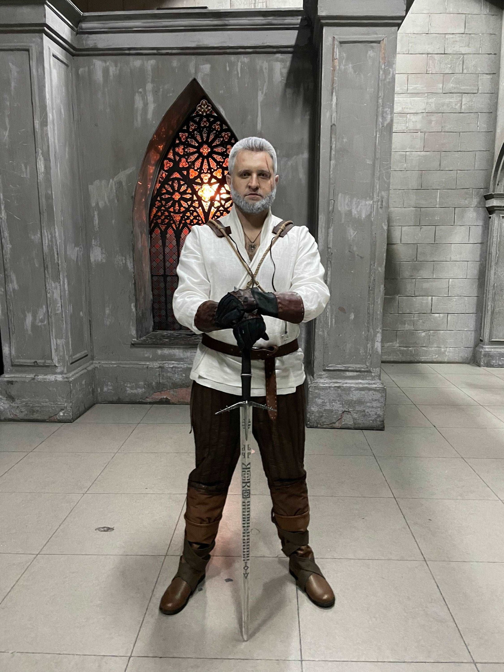 Geralt of Rivia costume white shirt - SokolArmory