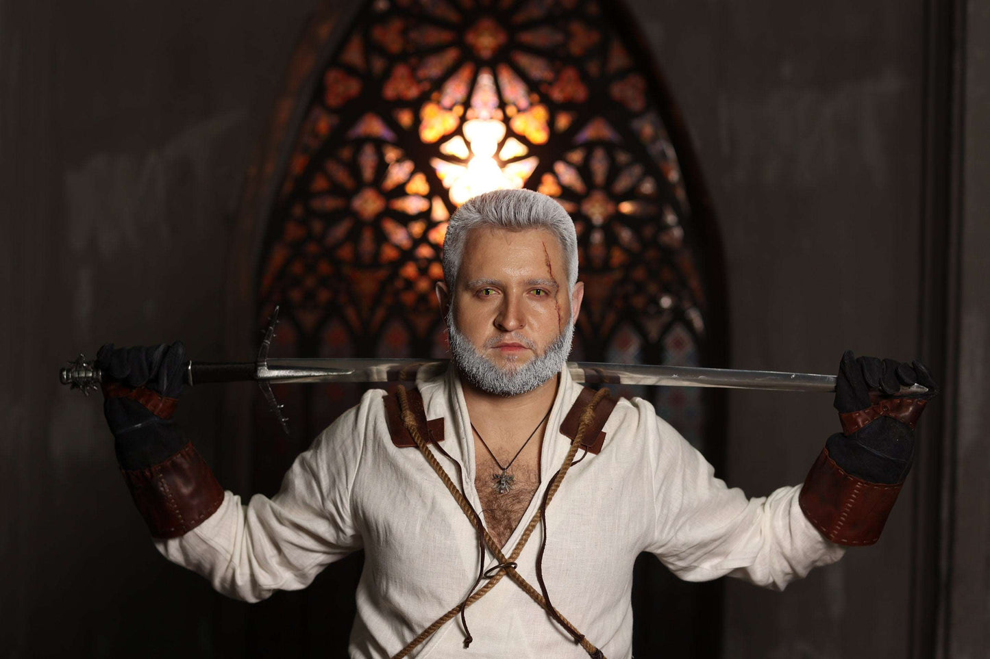 Geralt of Rivia costume white shirt - SokolArmory