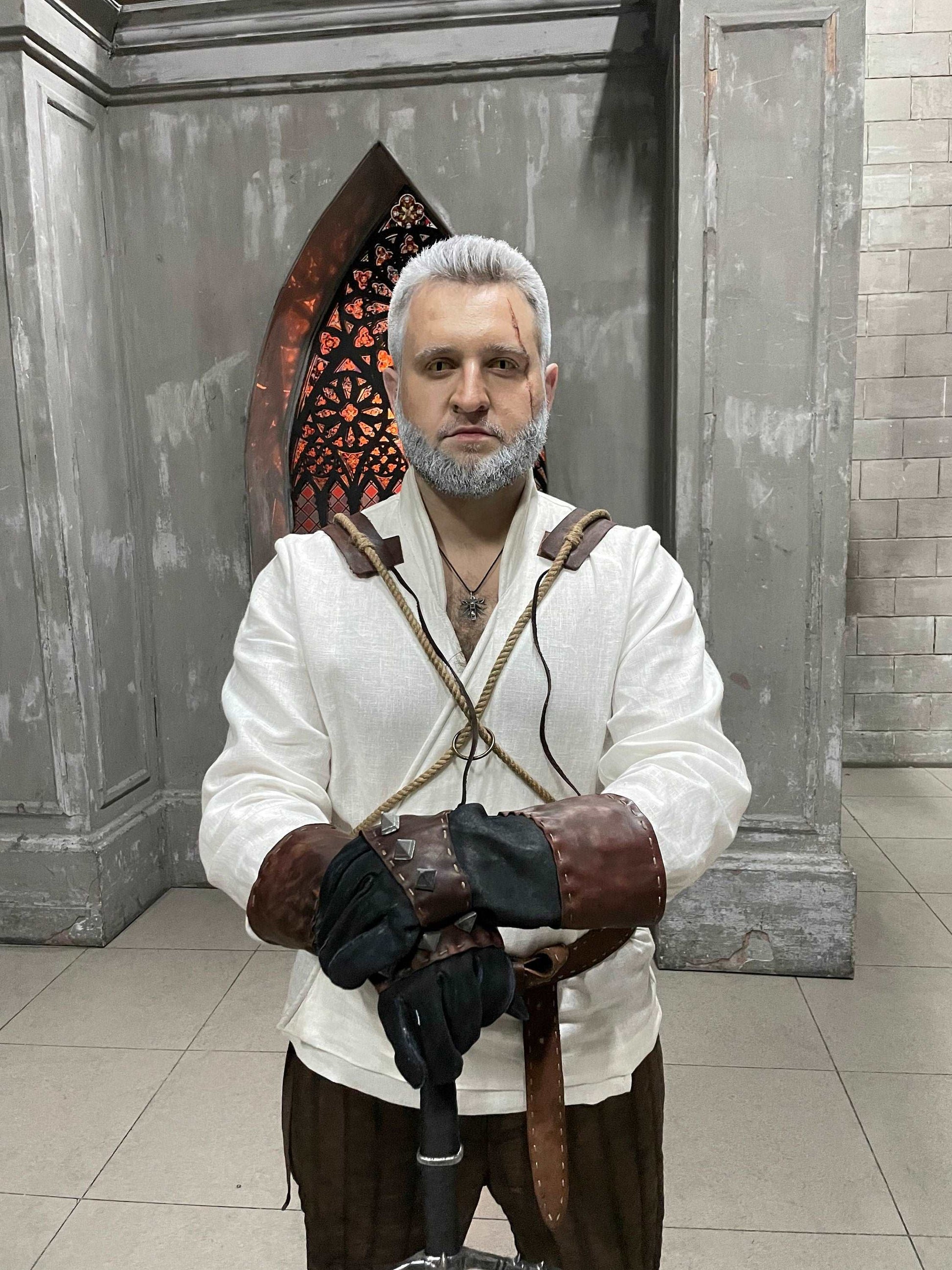 Geralt of Rivia costume white shirt - SokolArmory