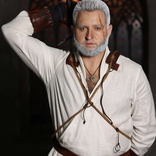 Geralt of Rivia costume white shirt - SokolArmory