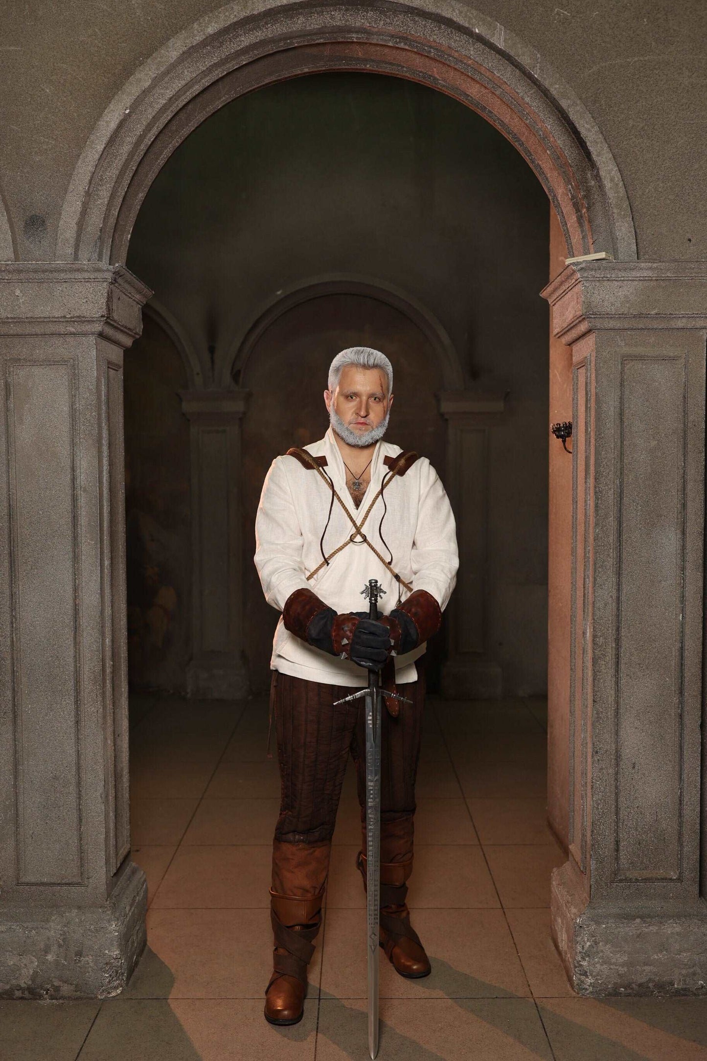Geralt of Rivia costume white shirt - SokolArmory
