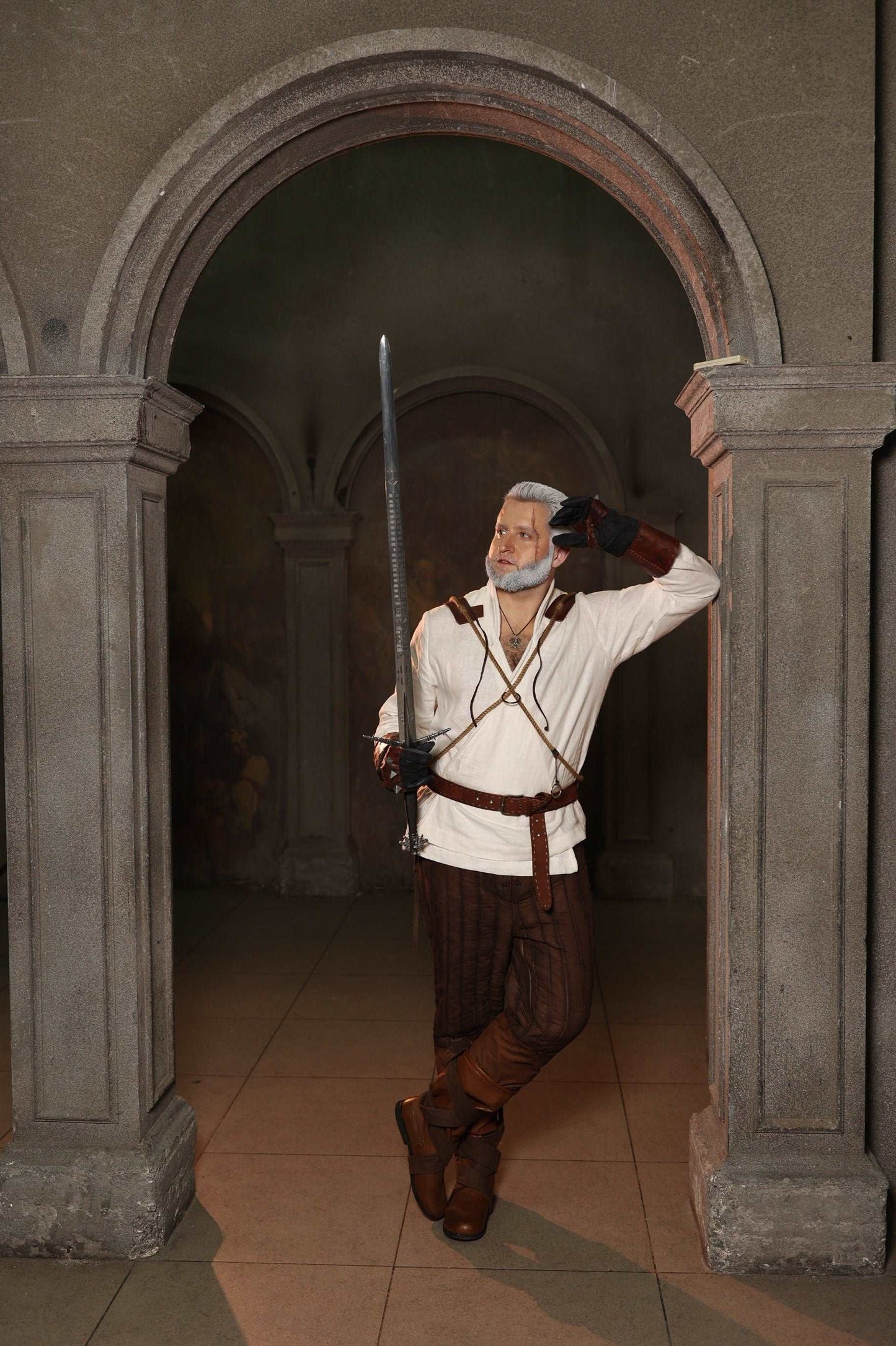 Geralt of Rivia costume white shirt - SokolArmory