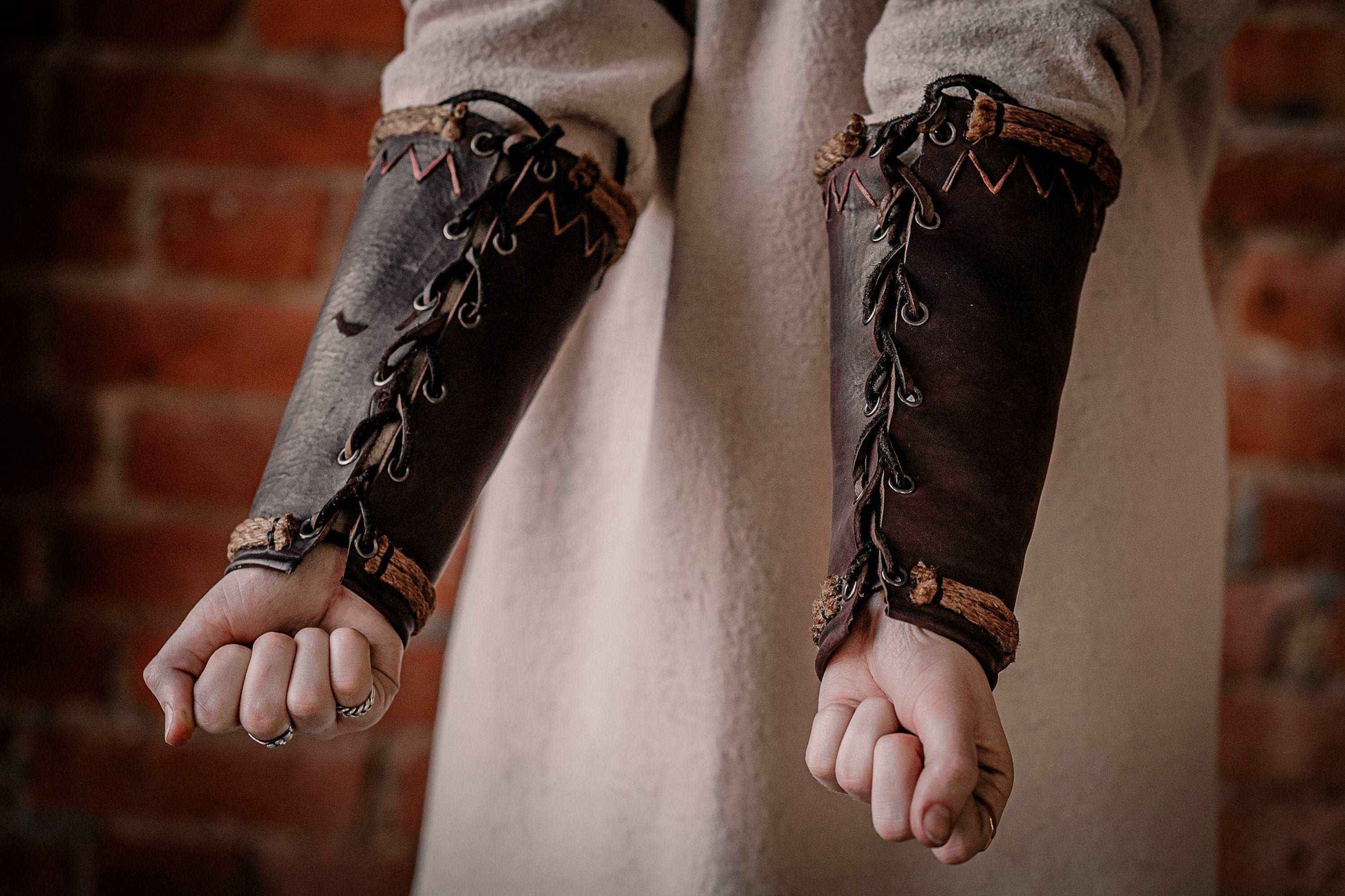 Celtic leather bracers - SokolArmory