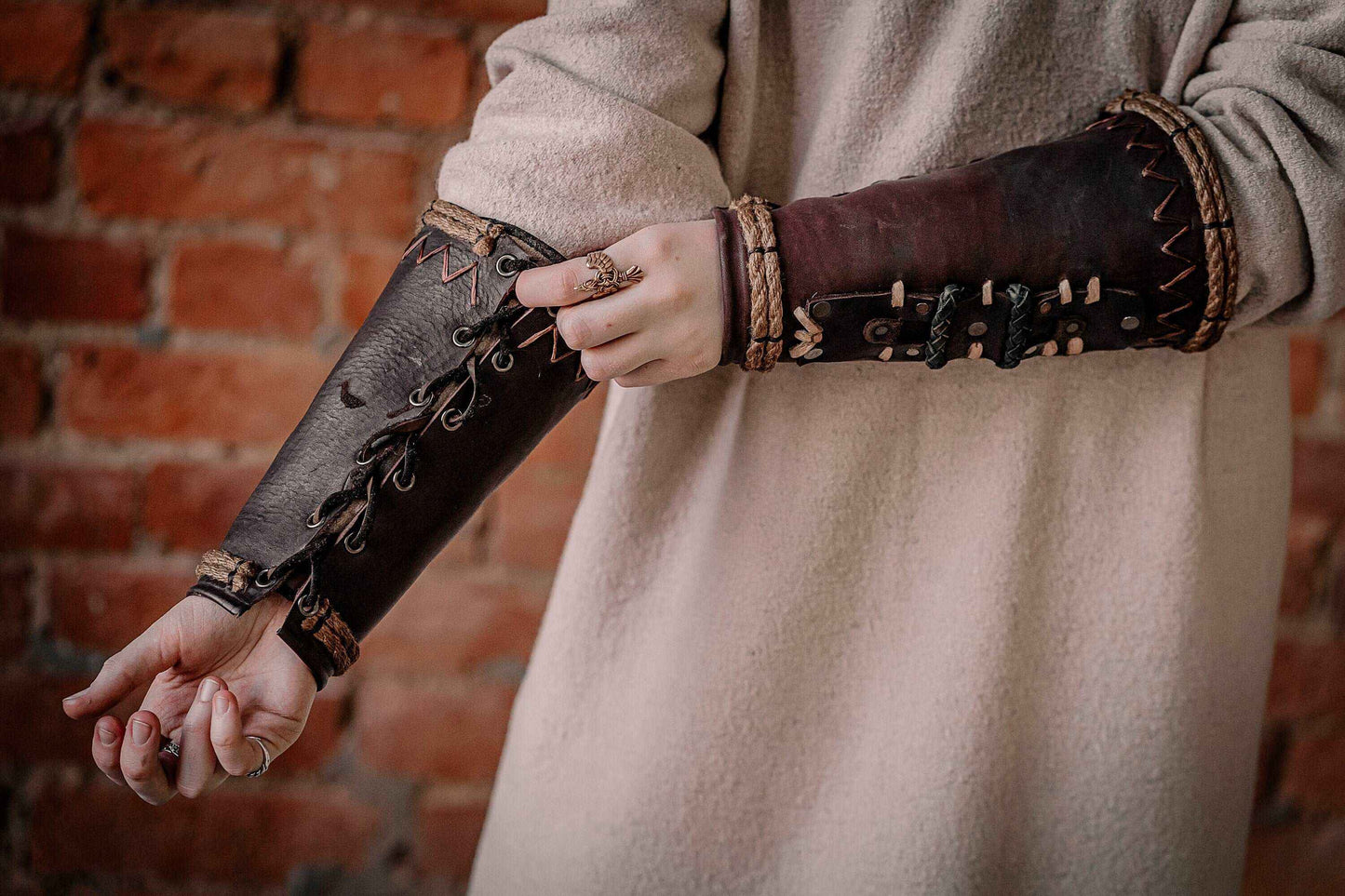 Celtic leather bracers - SokolArmory