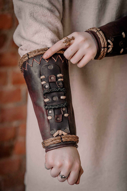 Celtic leather bracers - SokolArmory