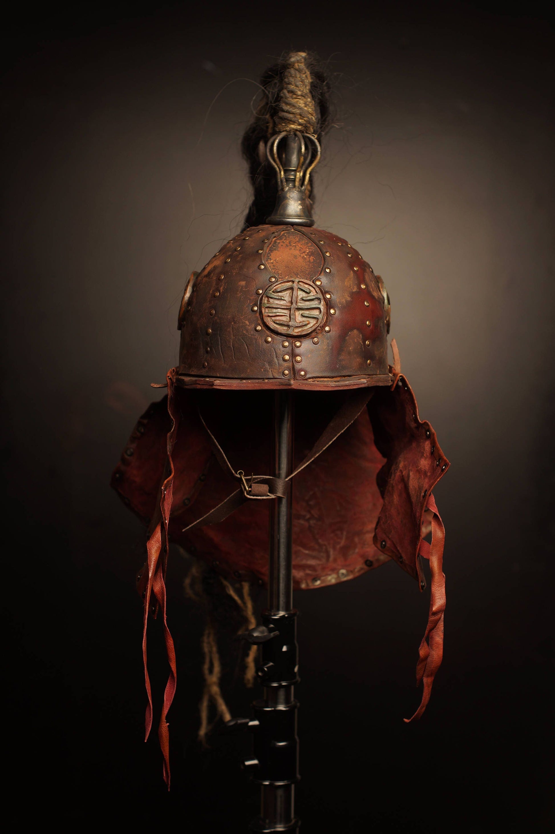 Medieval battle leather helmet - SokolArmory