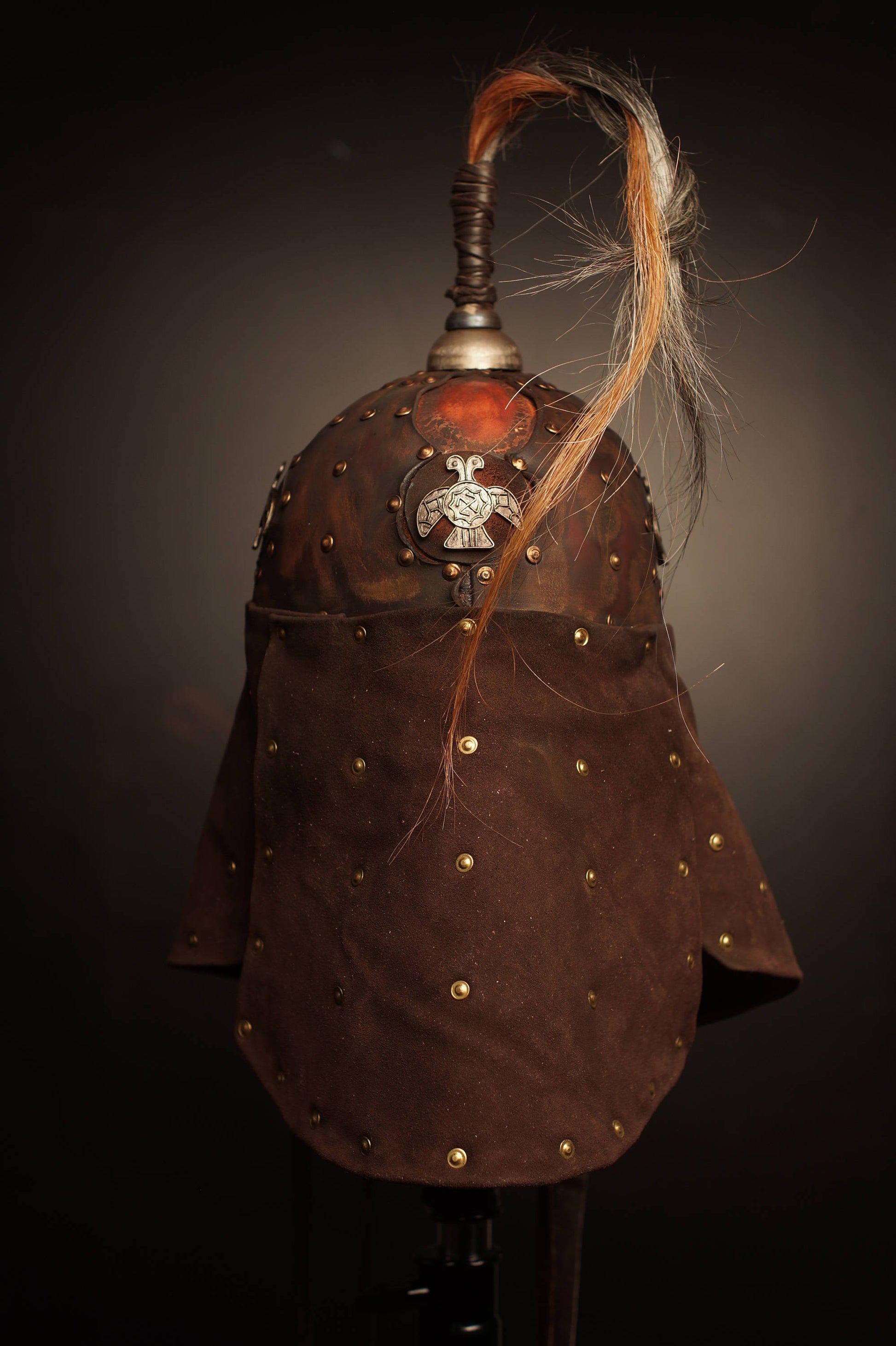 Medieval battle leather helmet - SokolArmory