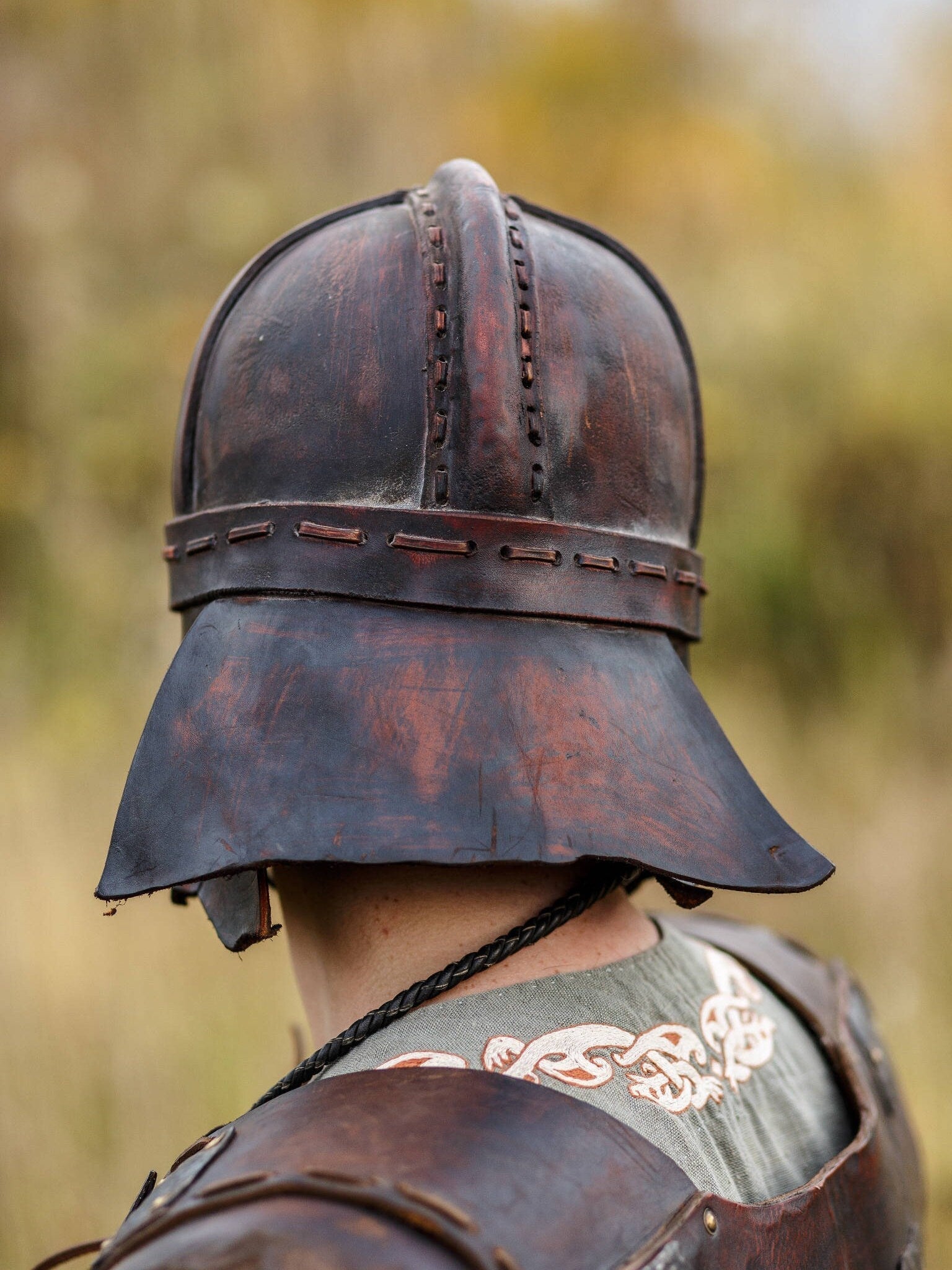 Viking vendel leather helmet - SokolArmory
