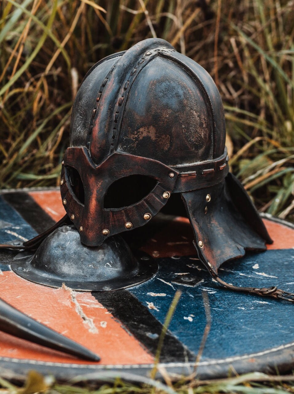 Viking vendel leather helmet - SokolArmory