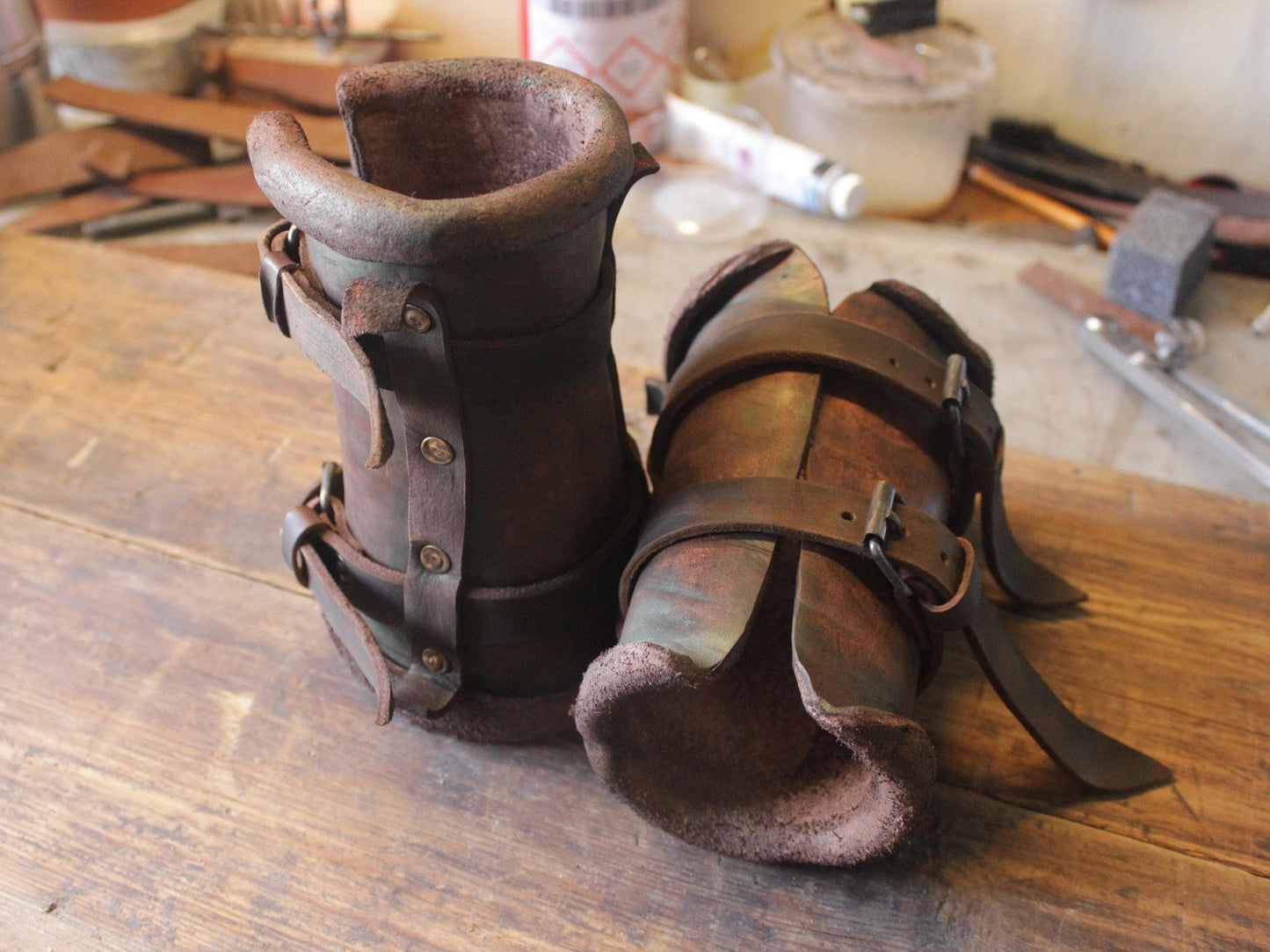 Viking leather bracers - SokolArmory