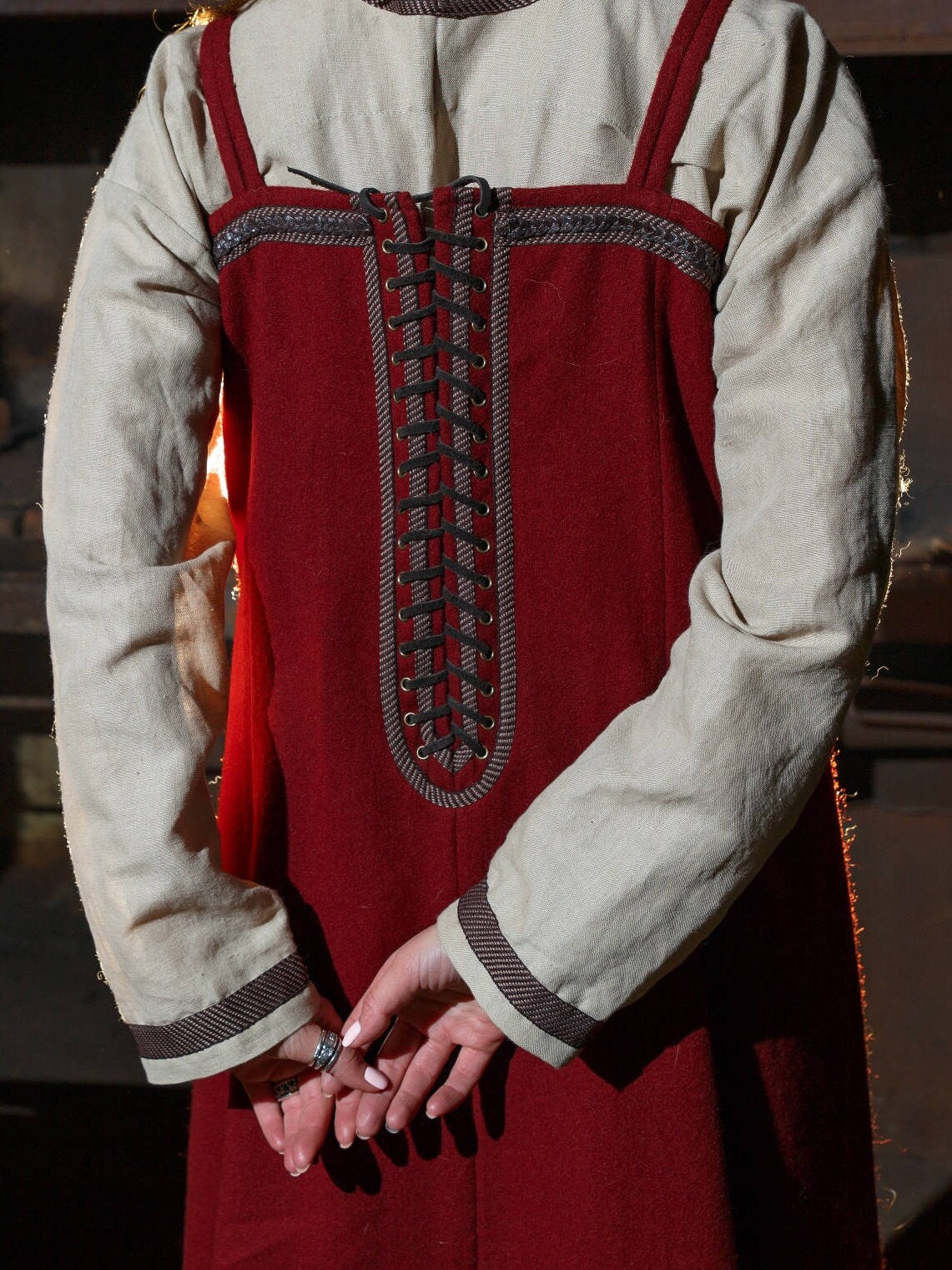 Viking red dress “Freya” - SokolArmory
