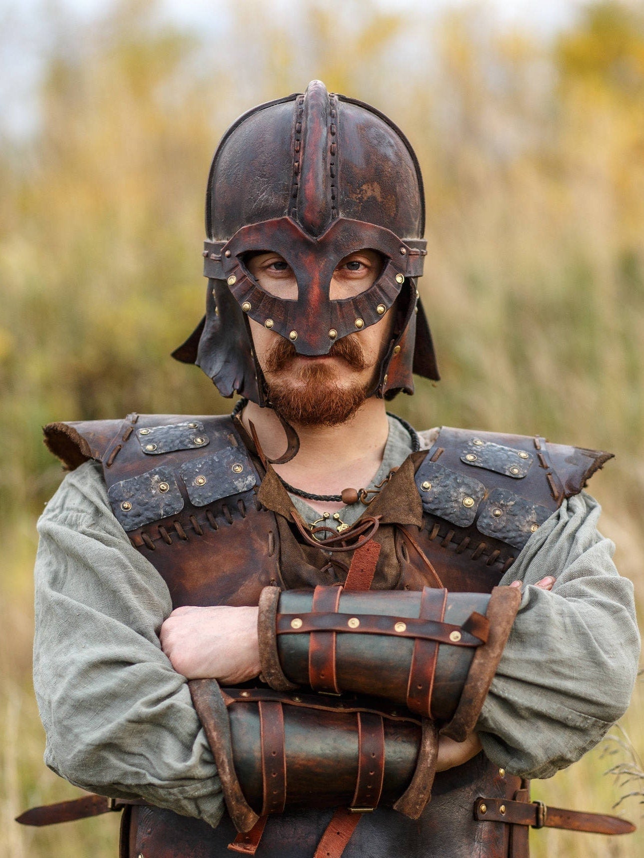 Viking vendel leather helmet - SokolArmory