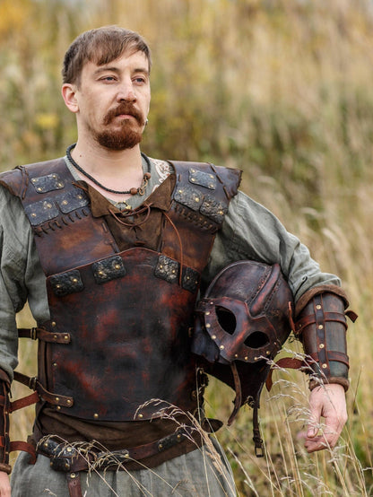 Viking vendel leather helmet - SokolArmory